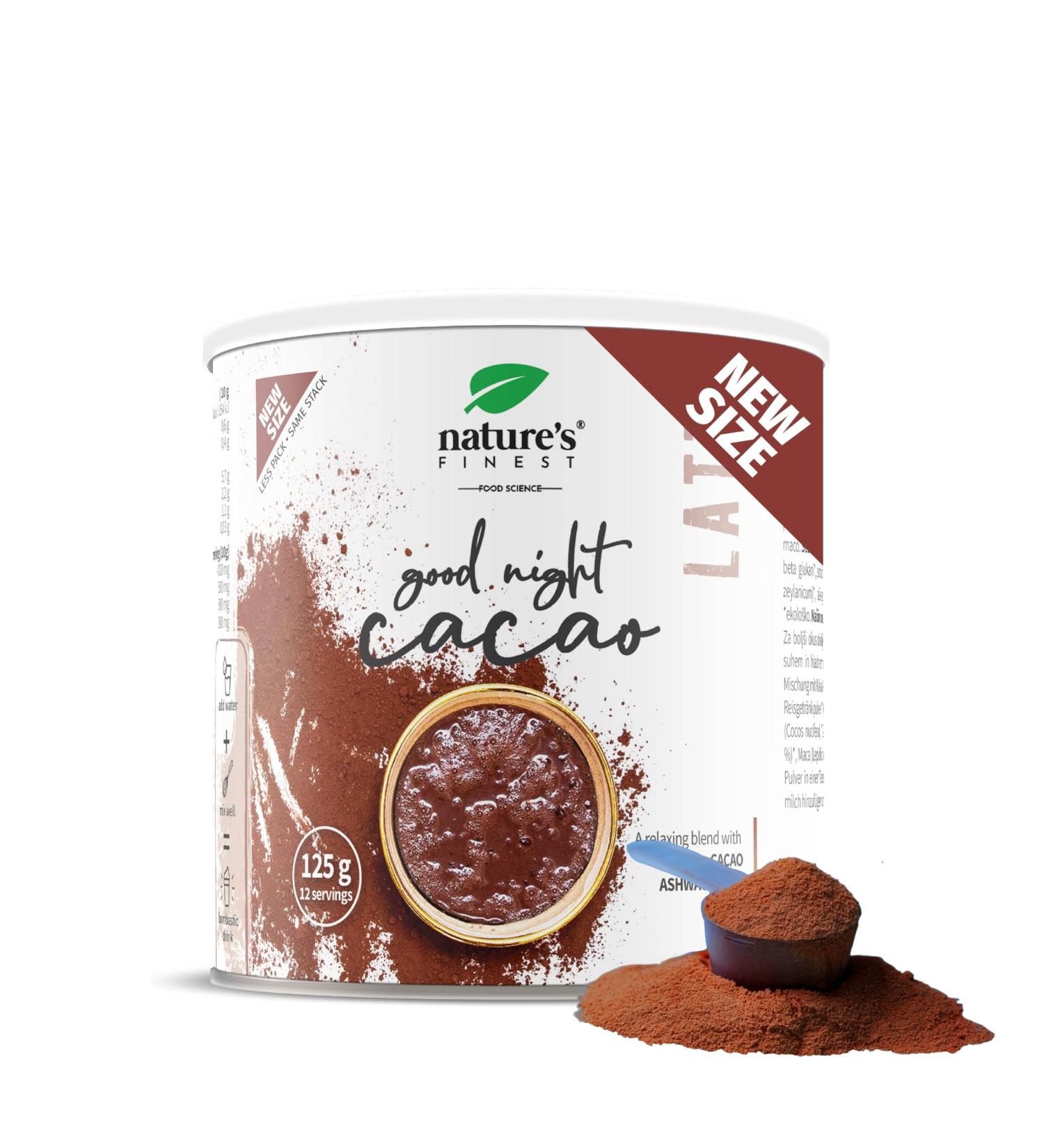 Nature's Finest Natures Finest Good Night Latte 125 g A Powerful Organic Herbal Tea Blend of Cocoa Ashwagandha and Maca Suitable for Vegans and Vegetarians