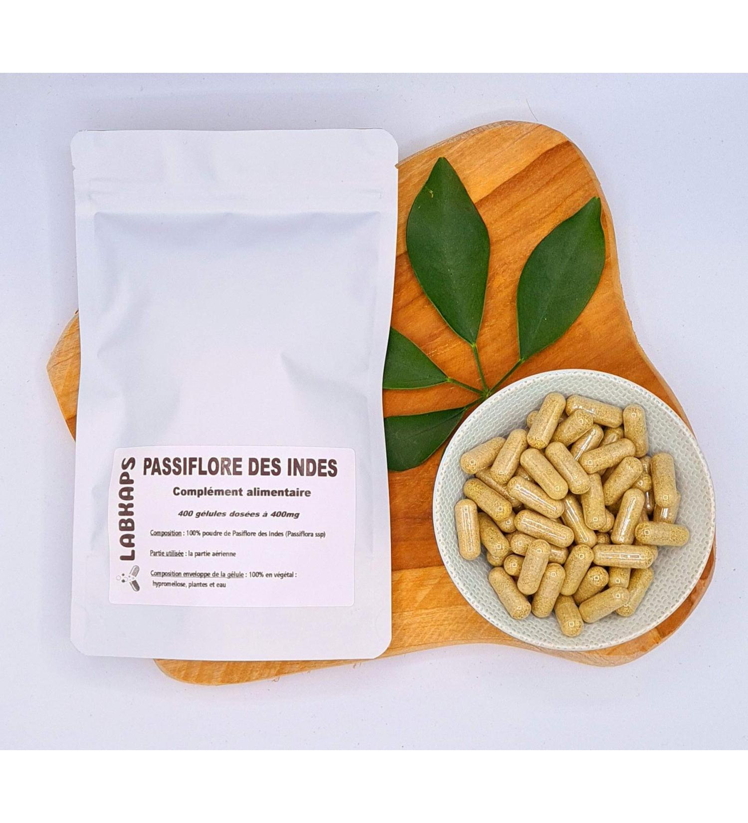 Passionflower 400 Capsules 400 mg 100% Vegetable Shell - Food Supplement