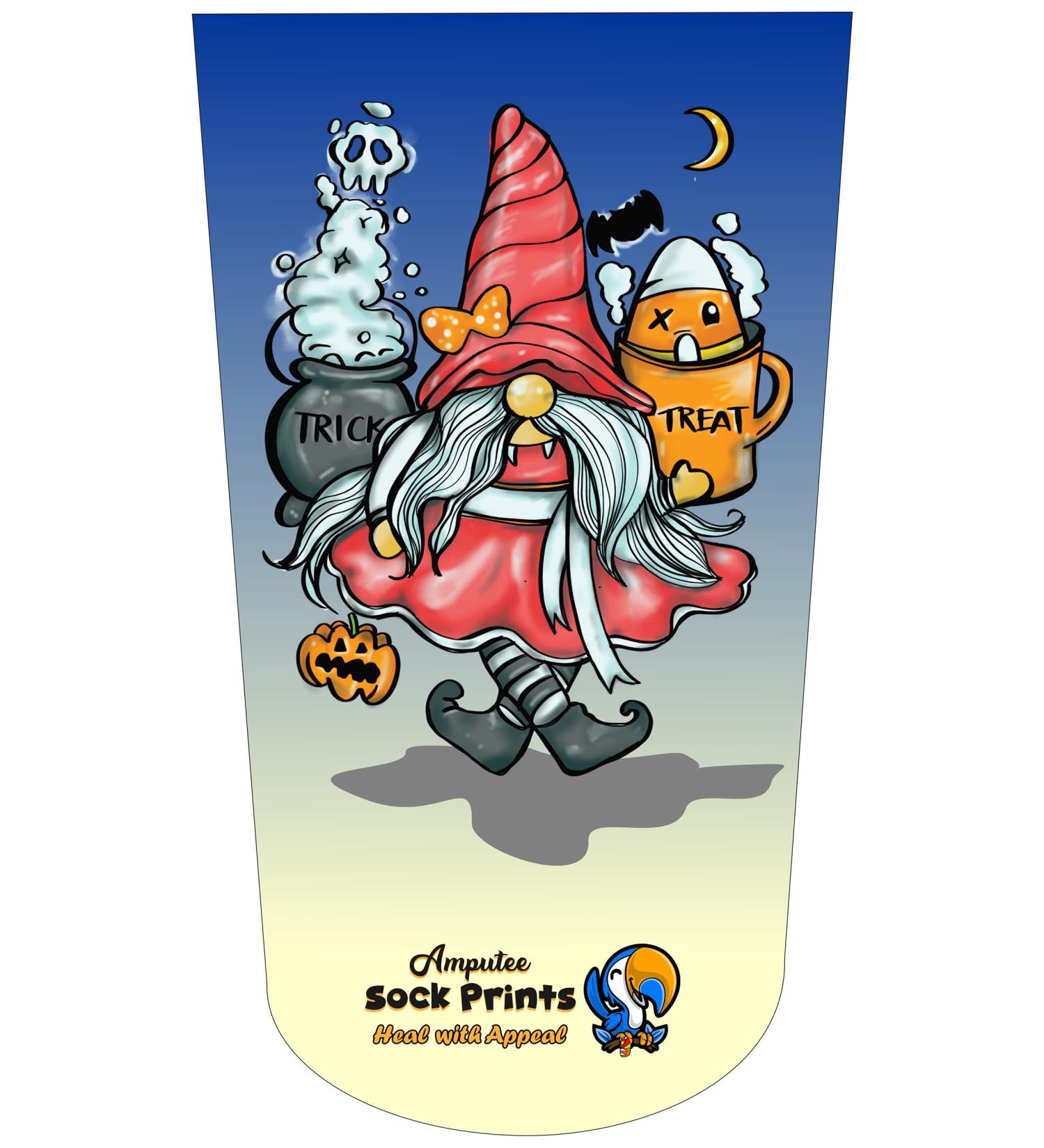 Amputee Stump Sock Halloween Gnome Girl v2 3Ply - Heal with Appeal | Shop Now - Buy Online on GoSupps.com