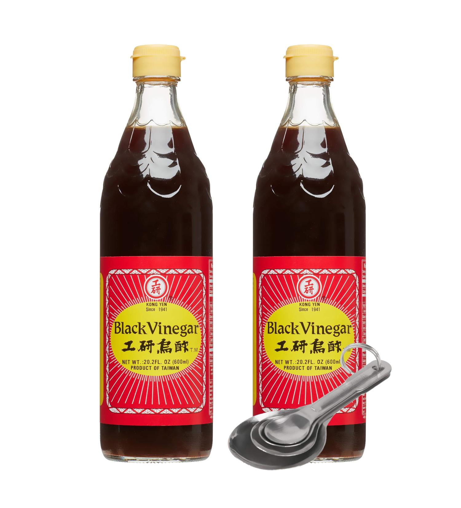 2-Pack Kong Yen Reisesssig Schwarz Black Vinegar - 20.2 Fl Oz with Free Measuring Spoon - Buy Online on GoSupps.com