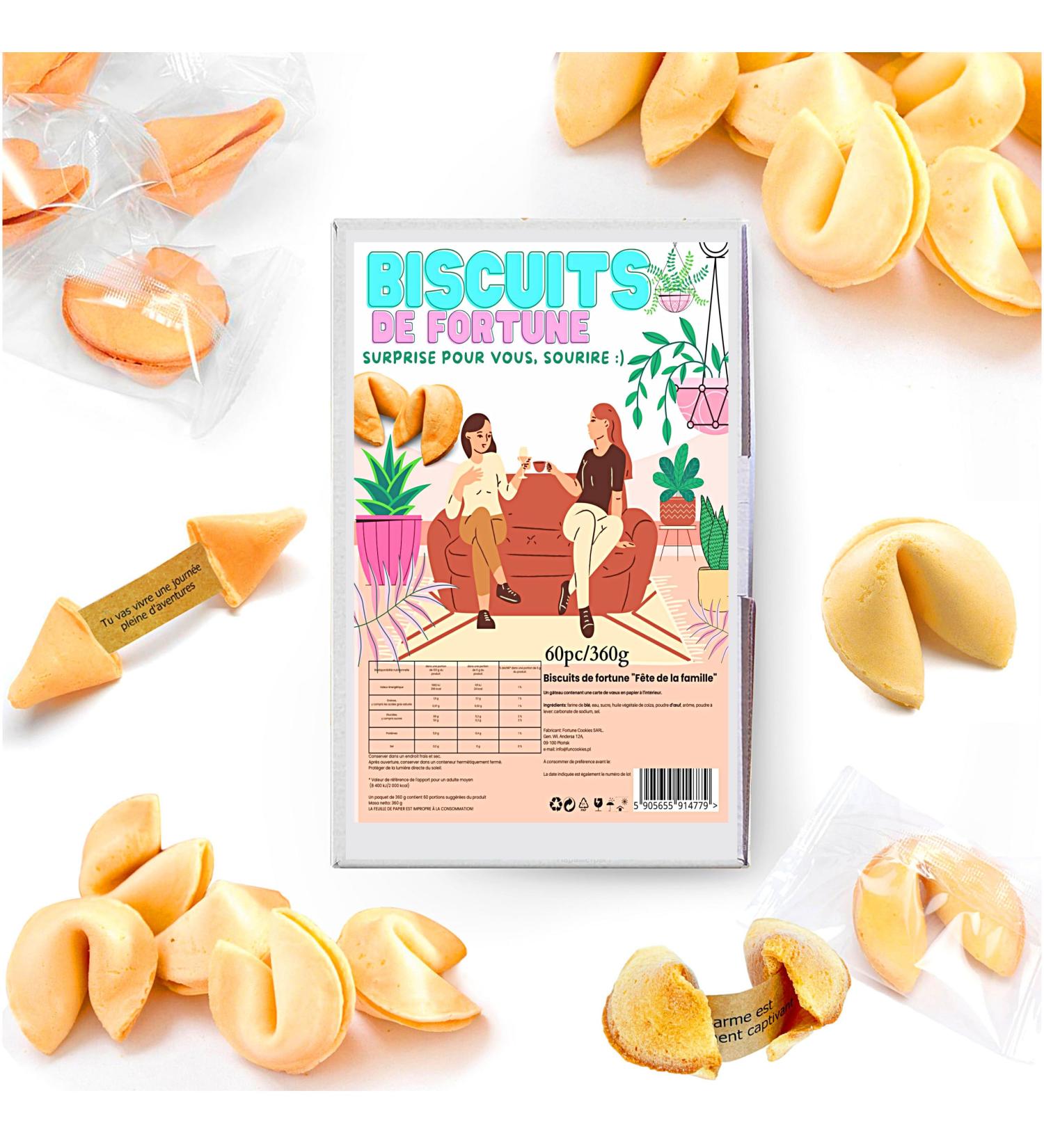 D&D Fun Cookies Fortune cookies pink 60 biscuits box 360 g COMPLIMENTS vegan thanksgiving small gifts for family friends and colleagues - Buy Online on GoSupps.com