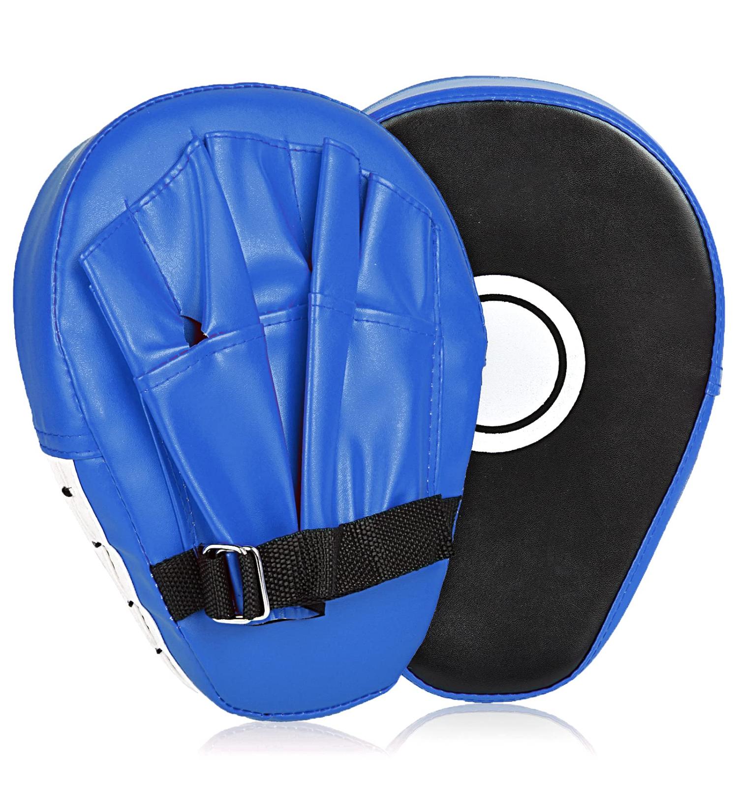 2PCS Boxing MMA Punching Focus Mitts | Kickboxing Muay Thai Pads | Training Target Pads | Youth & Adult | Blue PU Leather - Buy Online on GoSupps.com