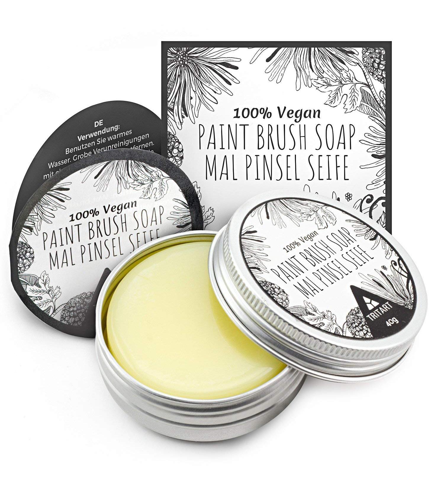 TRITART 100% Vegan Paint Brush Cleaner Soap - Lemon Scented for Makeup, Watercolor, Acrylic & Oil Paint Brushes - Buy Online on GoSupps.com