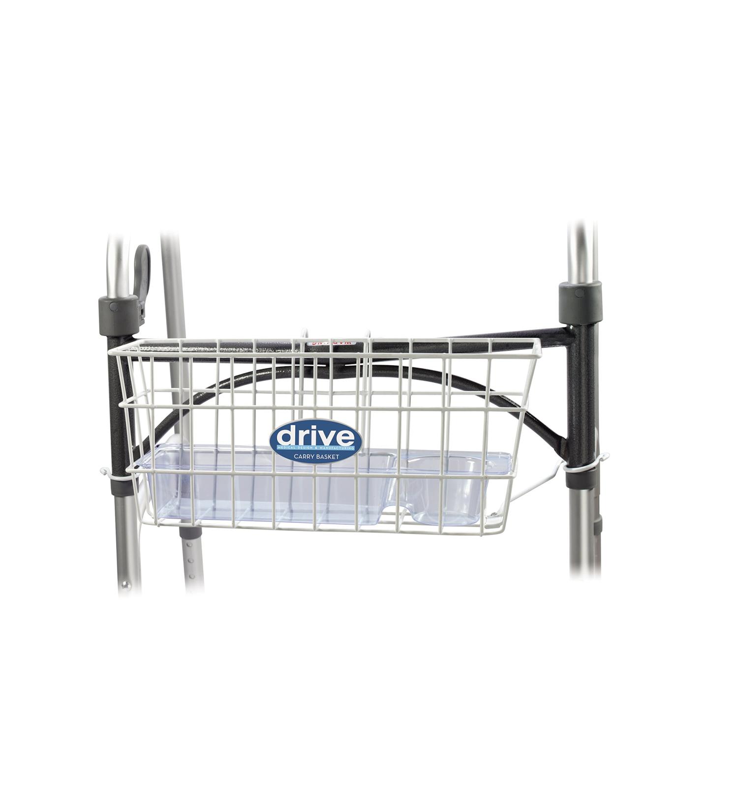 Drive Medical 10200B Walker Basket with Plastic Cup Holder  White - Buy Online on GoSupps.com