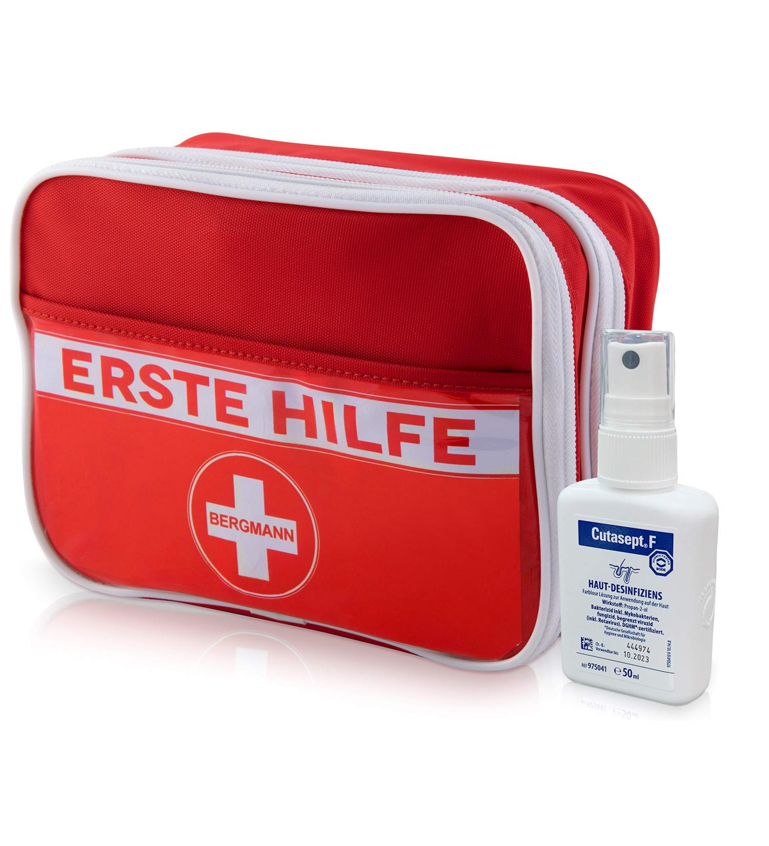 First Aid Set - German Language Emergency Kit for Hiking Travel & Home - Complete First Aid Bag with Plasters & Strips - Buy Online on GoSupps.com