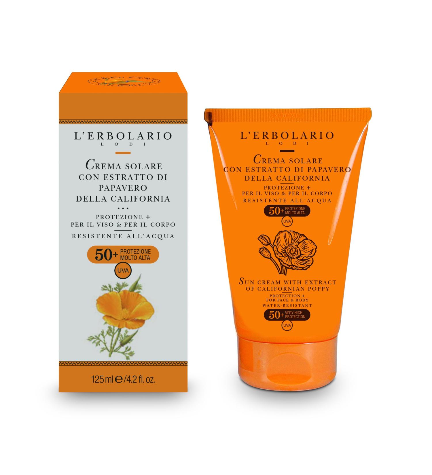 L'Erbolario sun cream - with poppy extract SPF50+ 1 pack (1 x 125 ml)