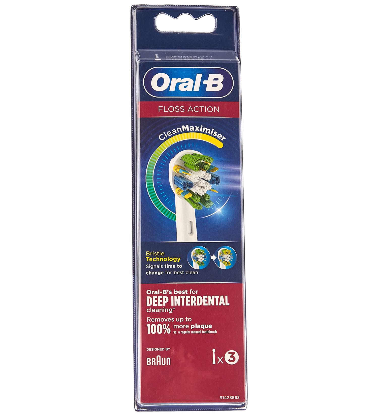 Oral B Floss Action Replacement Brush Heads 3 Count - White - Buy Online on GoSupps.com