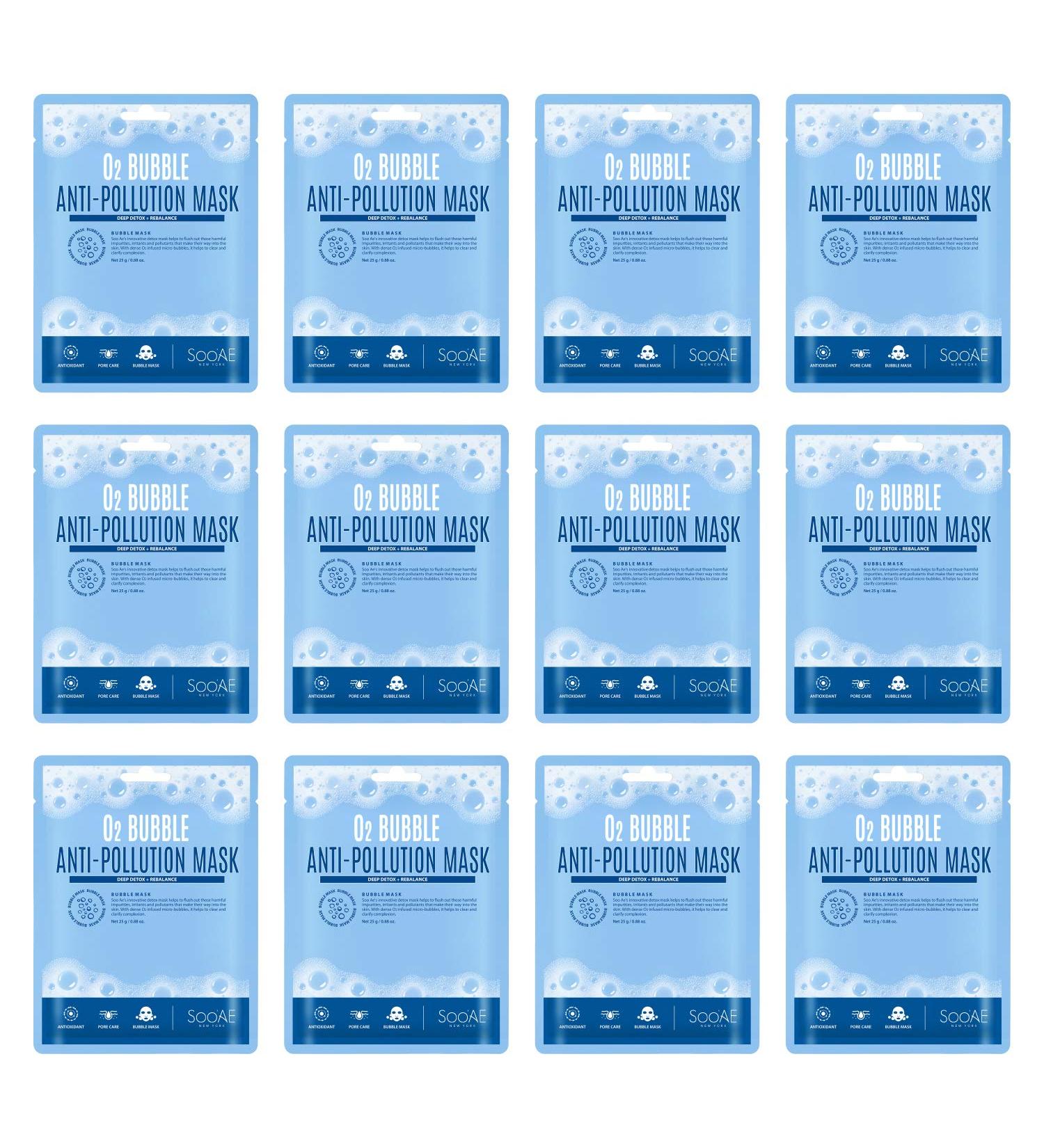 Shop Soo Ae O2 Bubble Anti-Pollution Face Mask 12 Count - Oxygenating Deep Detox & Purifying Korean Skincare for Flawless Skin - Buy Online on GoSupps.com