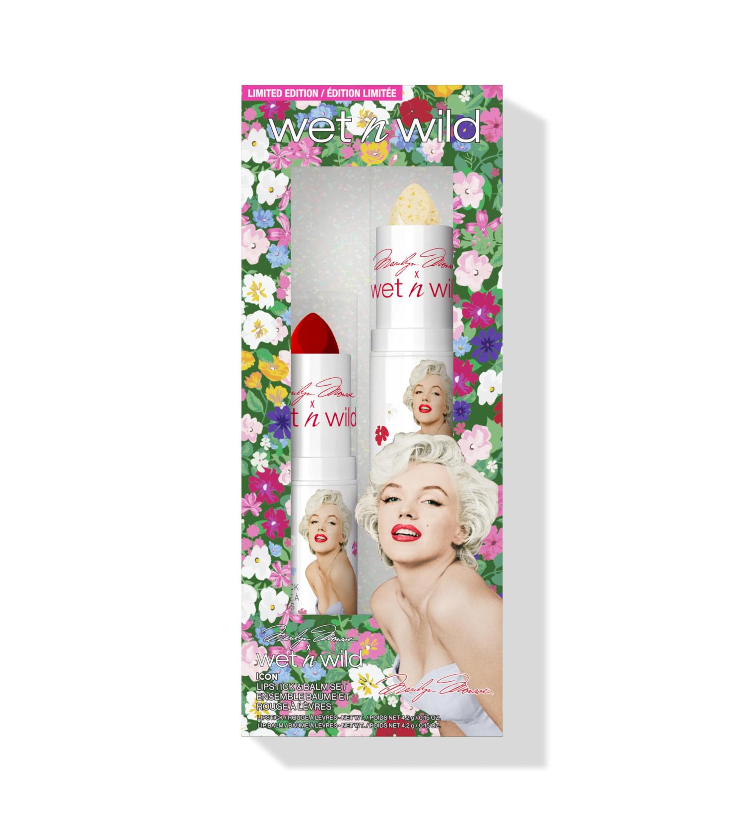 Buy Wet n Wild Marilyn Monroe Icon Lipstick & Balm Set | Moisturizing Red Lipstick & Glitter Balm | pH-Activated Formula International Shipping - Buy Online on GoSupps.com