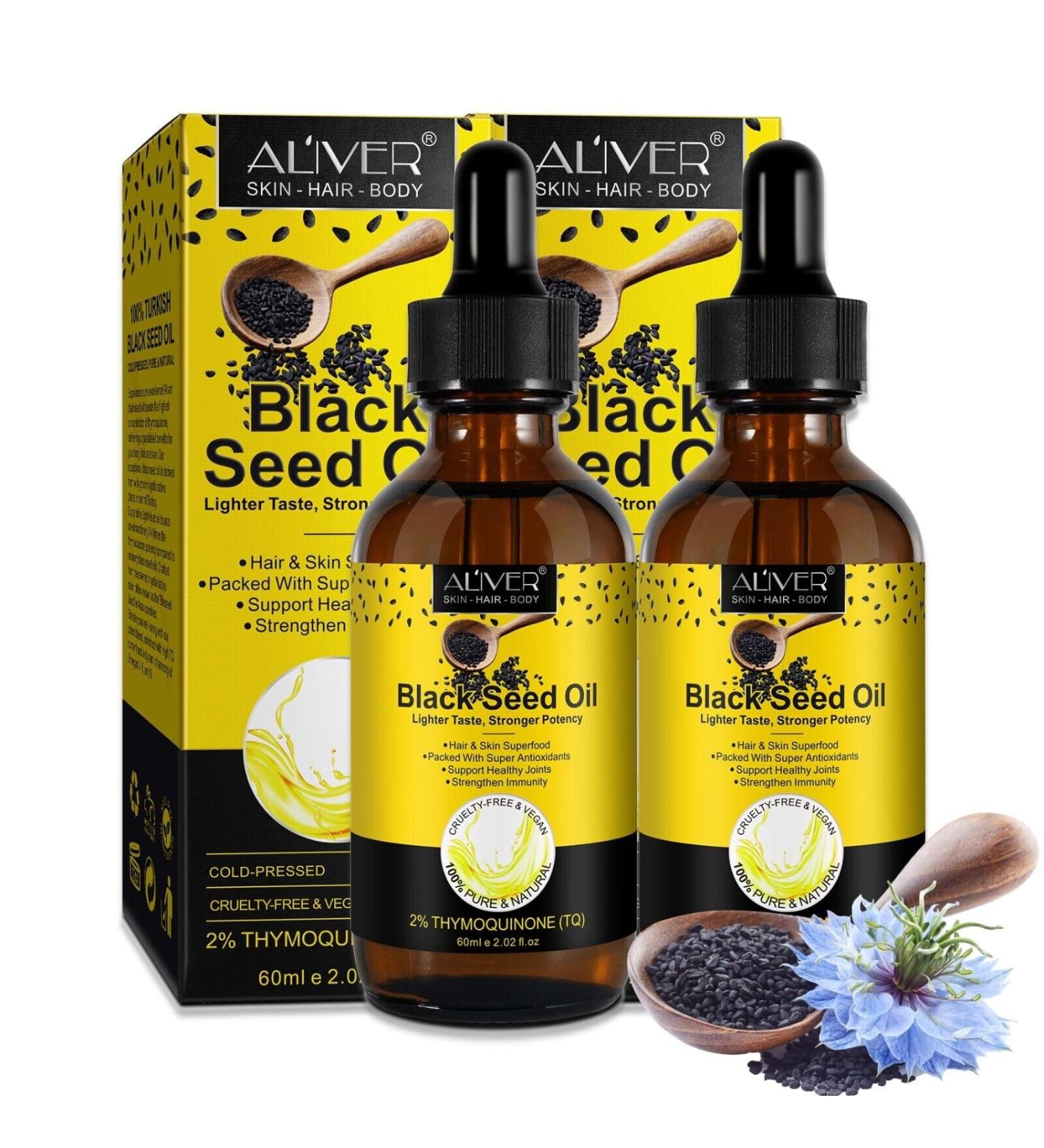 P-Beauty Black Cumin Oil Drops Hair & Skin 2x60ml Cold Pressed Care Oil Strengthens Immune System Promotes Hair Growth For Anti-Aging & Acne - Buy Online on GoSupps.com