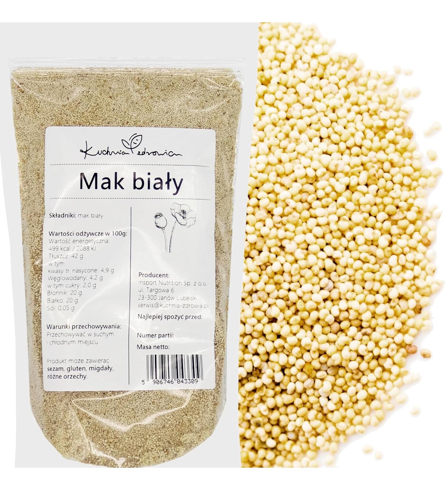 Graines de Pavot Blanc Naturel 1 kg Id ales pour P tisserie et Farce de Croissants Riche en Fibres et Prot ines | KUCHNIA ZDROWIA 1kg - Buy Online on GoSupps.com