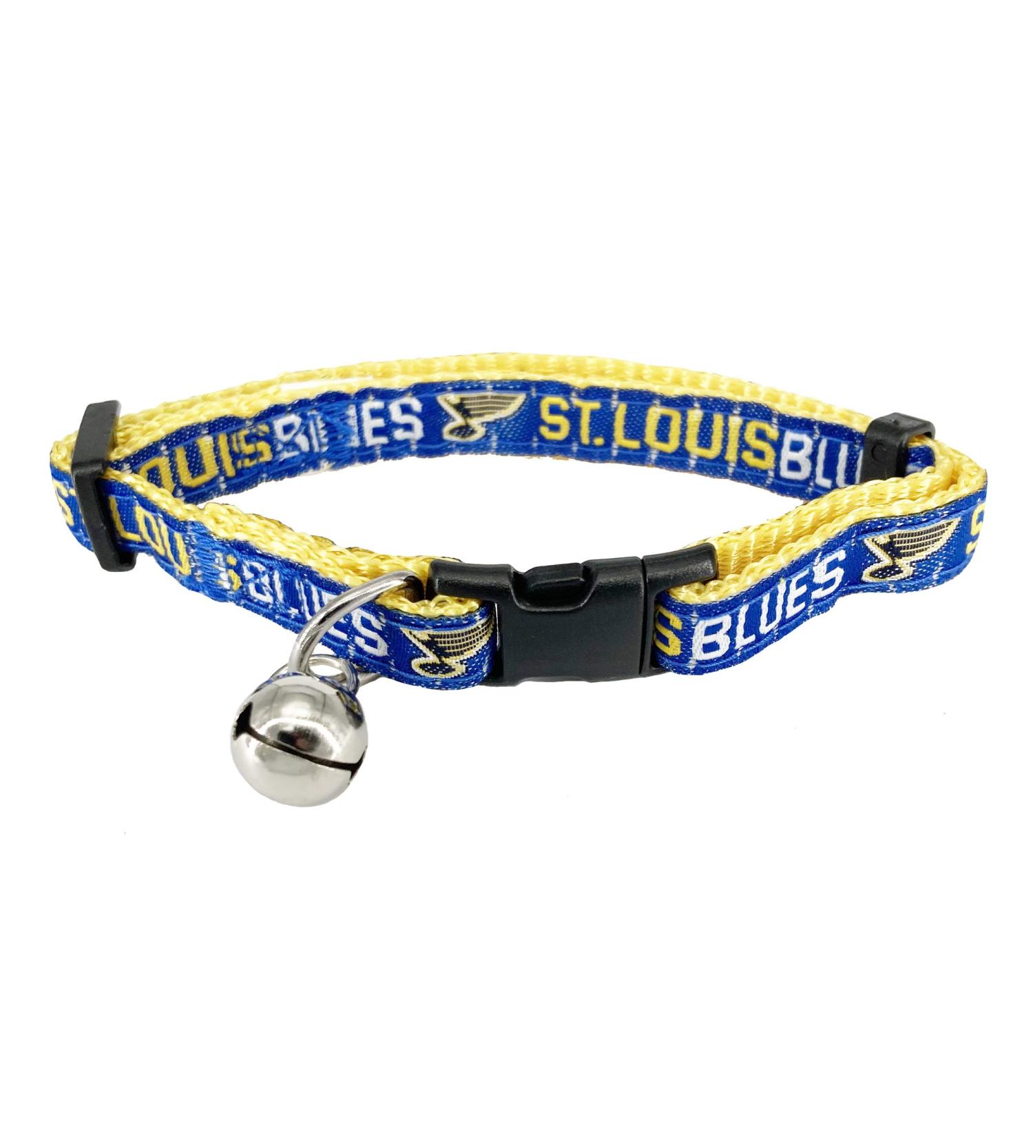 Pets First NHL Saint Louis Blues CAT Collar Adjustable Break-Away Collar for Cats with Licensed Team Name & Logo. Cute & Fashionable Hockey Sports Cat Collar with Metal Jingle Bell