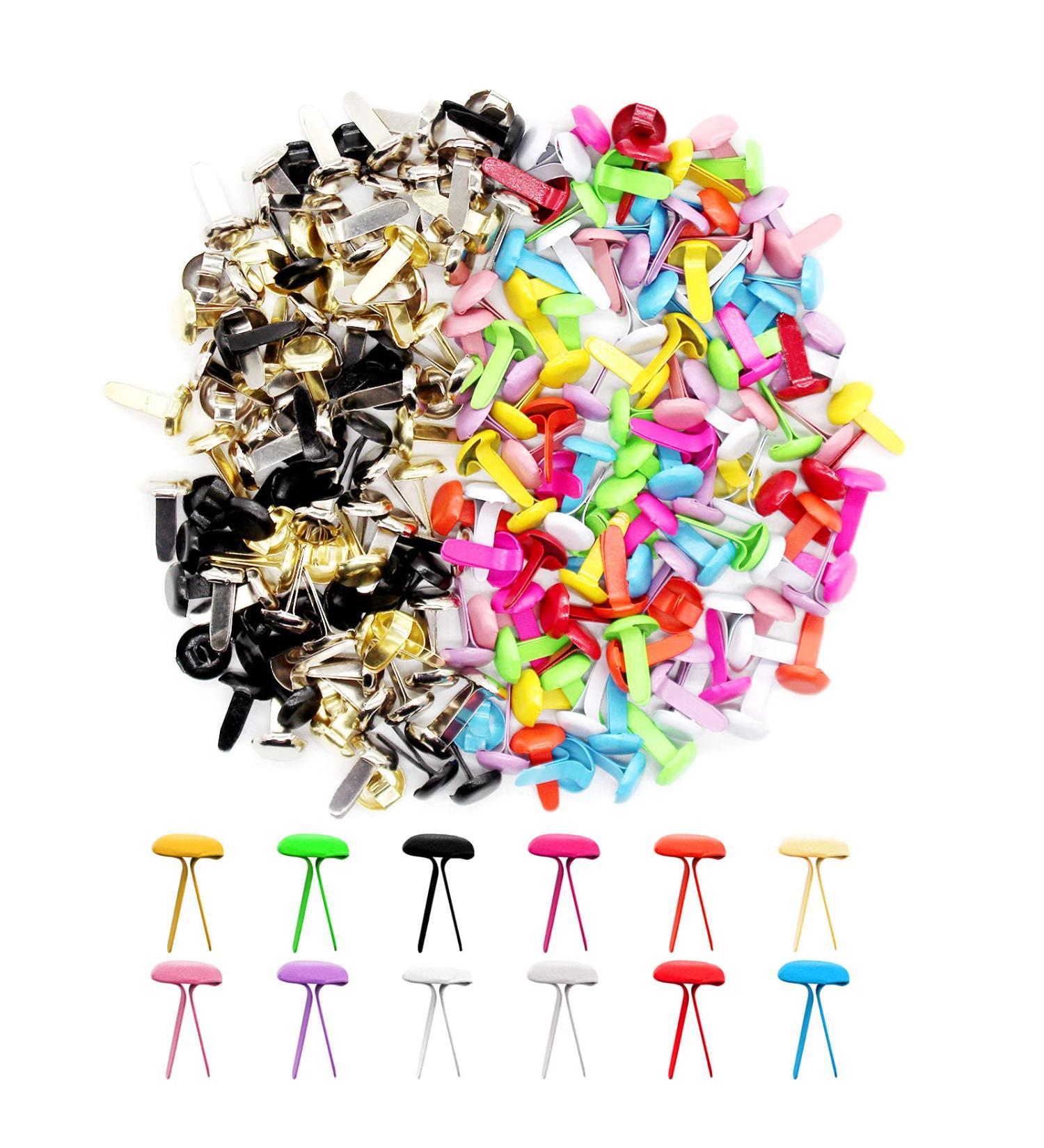 Benvo 300Pcs Mini Brads 8x13mm Small Round Split Pins - Pastel Colors - Scrapbooking & DIY Craft Supplies - Buy Online on GoSupps.com