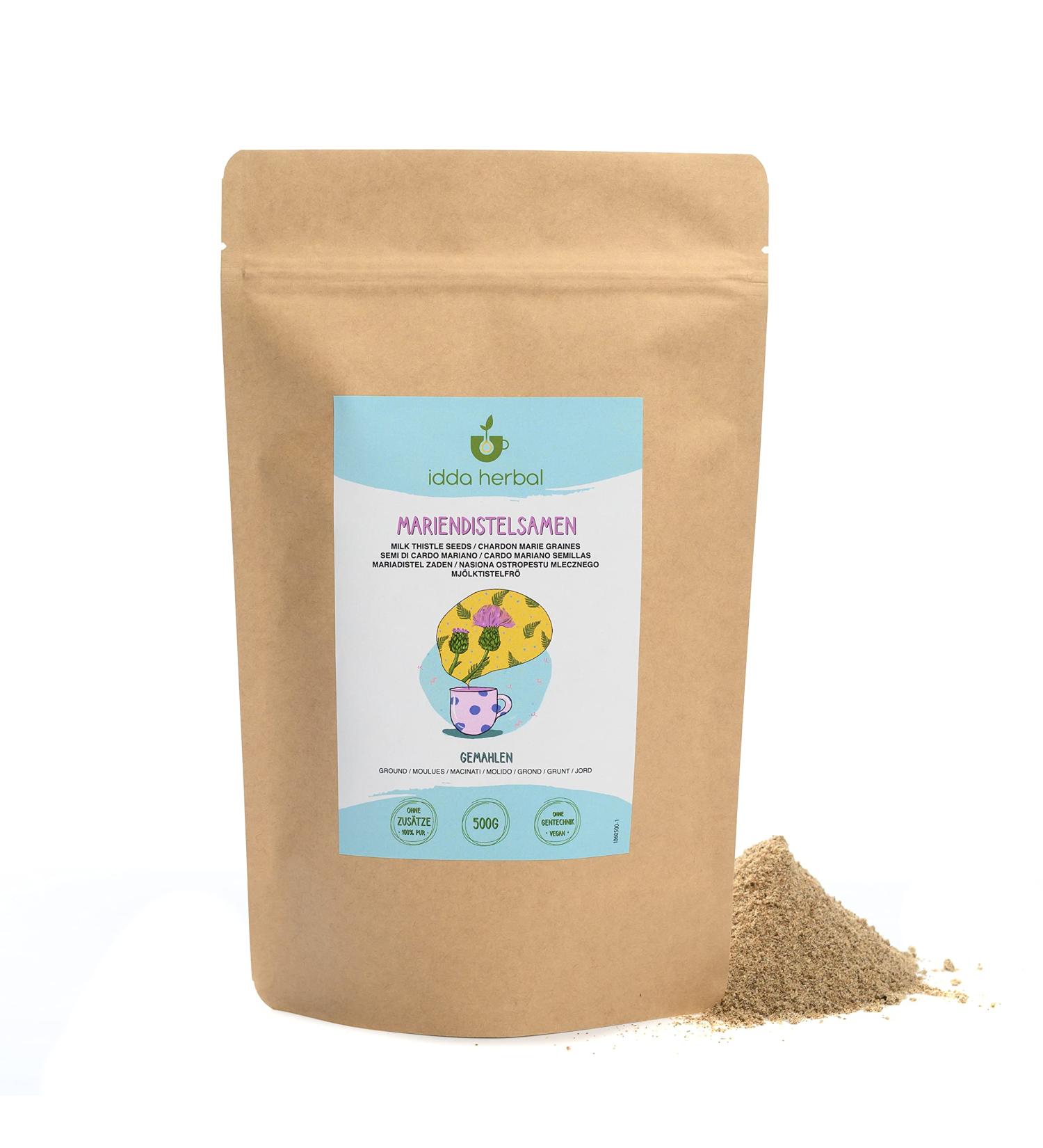 Buy 100% Natural Milk Thistle Seed Powder (500g) - Pure Vegan Supplement for Liver Health - Ground Milk Thistle Seeds - Buy Online on GoSupps.com