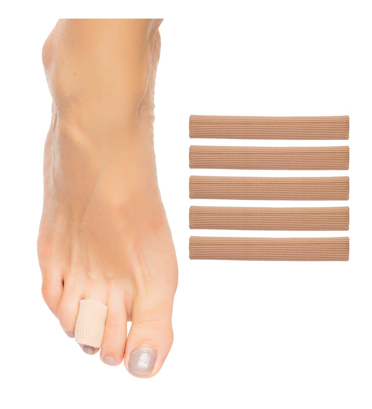 ZenToes Open Toe Tubes - Fabric Gel Lined Sleeve Protectors for Corns, Blisters, Hammertoes - 5 Pack - Medium Size - Buy Online on GoSupps.com
