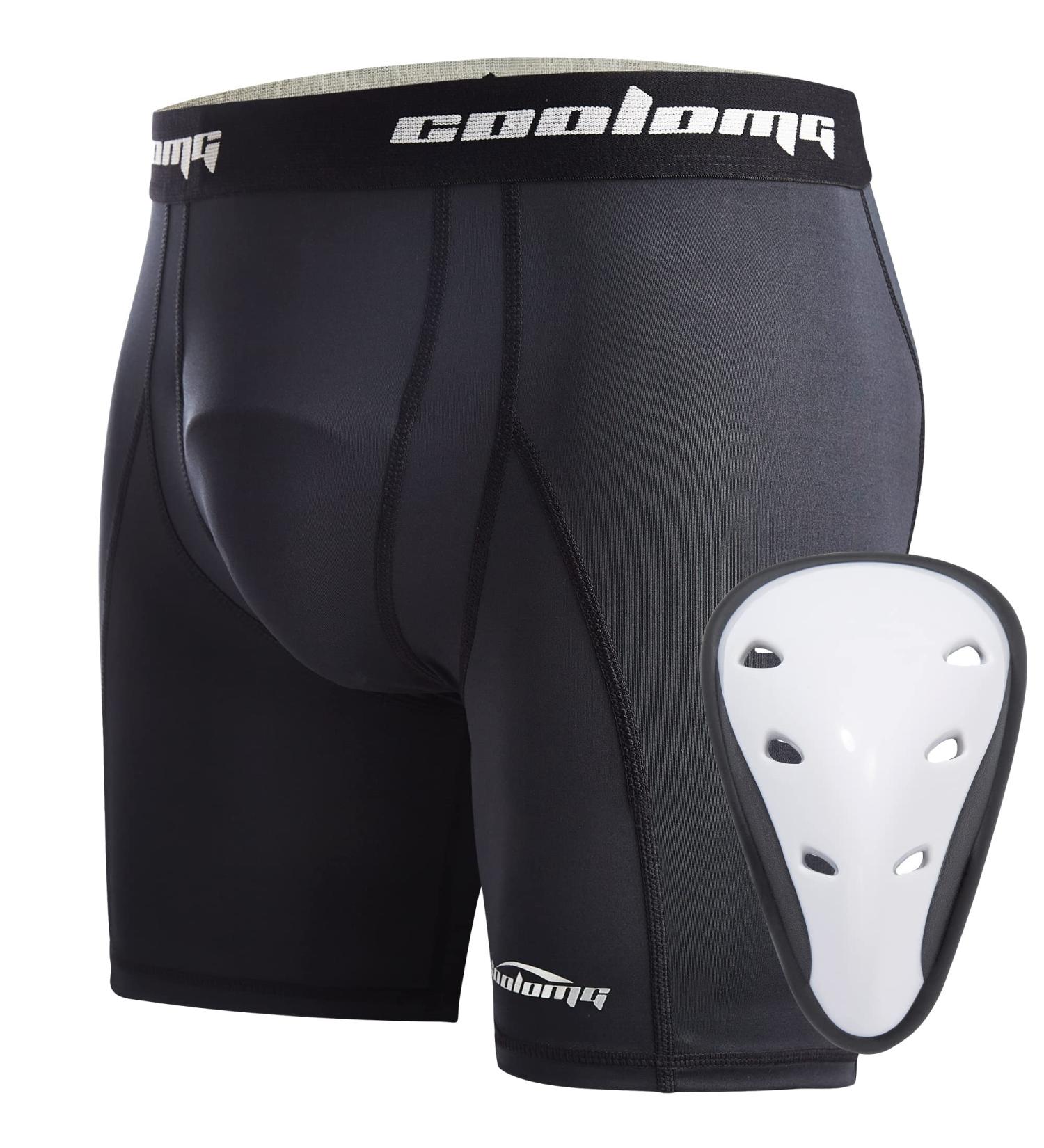 Coolomg Children's Grand Protection Suspensorium with Cup - Young Compression Pants Underwear for Baseball & Martial Arts - Multiway Sports Gear in Black - Buy Online on GoSupps.com