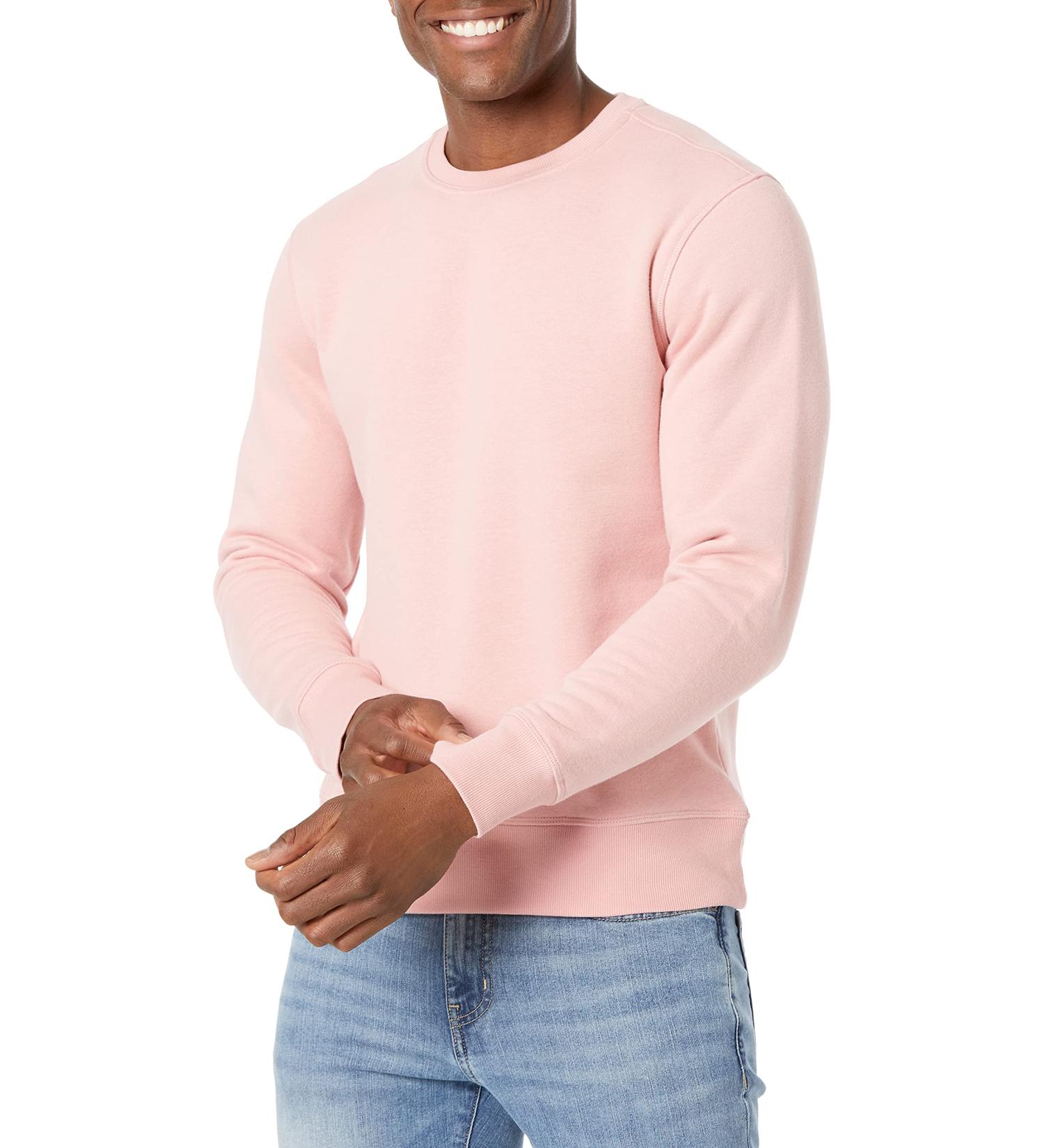 Amazon Essentials Men's Fleece Crewneck Sweatshirt XX-Large Pink - Big & Tall Sizes - Buy Online on GoSupps.com