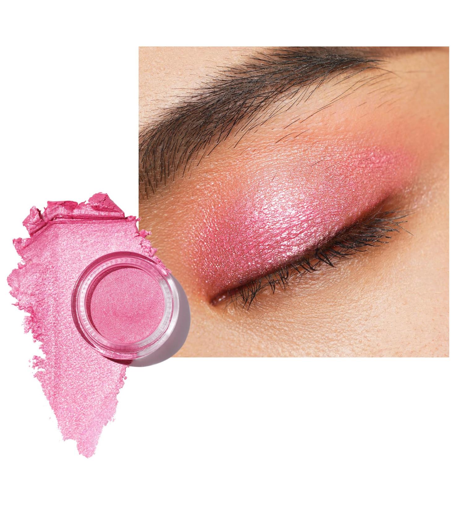 Oulac Glitter Eyeshadow - Light Pink Elder Shadow & Highlighter Duo | Waterproof Vegan & Cruelty-Free | Transparent Glitter Finish for Flawless Eye Makeup | 06g Sweet Pea - Buy Online on GoSupps.com