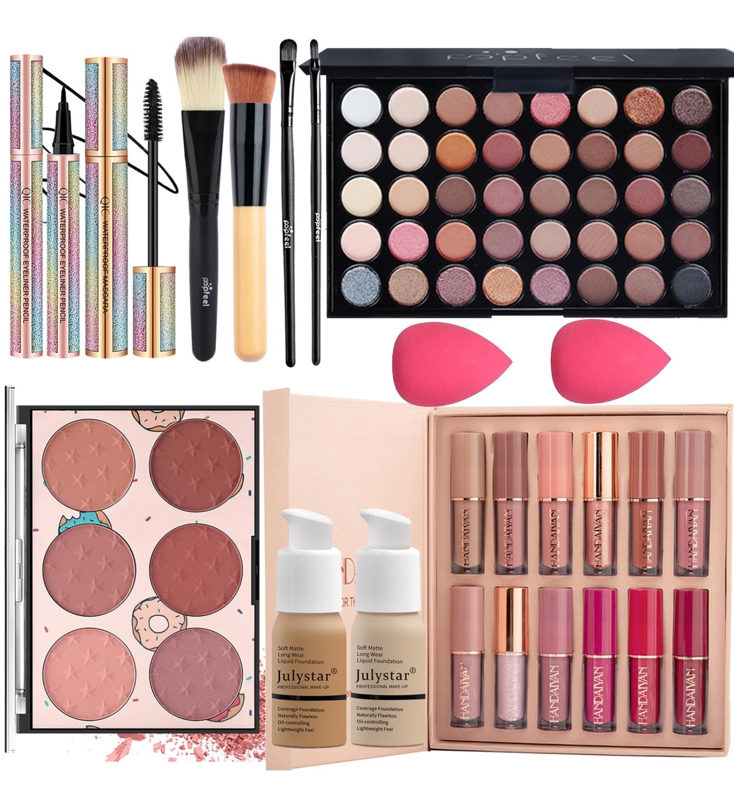 RoseFlower Makeup Kit for Women Full Kit All in One Makeup Gift Set for Teen Girl Beginner Make up Set with Eyeshadow Palette Lipstick Liquid Foundation Mascara Eyeliner Blush Powder Puff Brush 151 - Buy Online on GoSupps.com