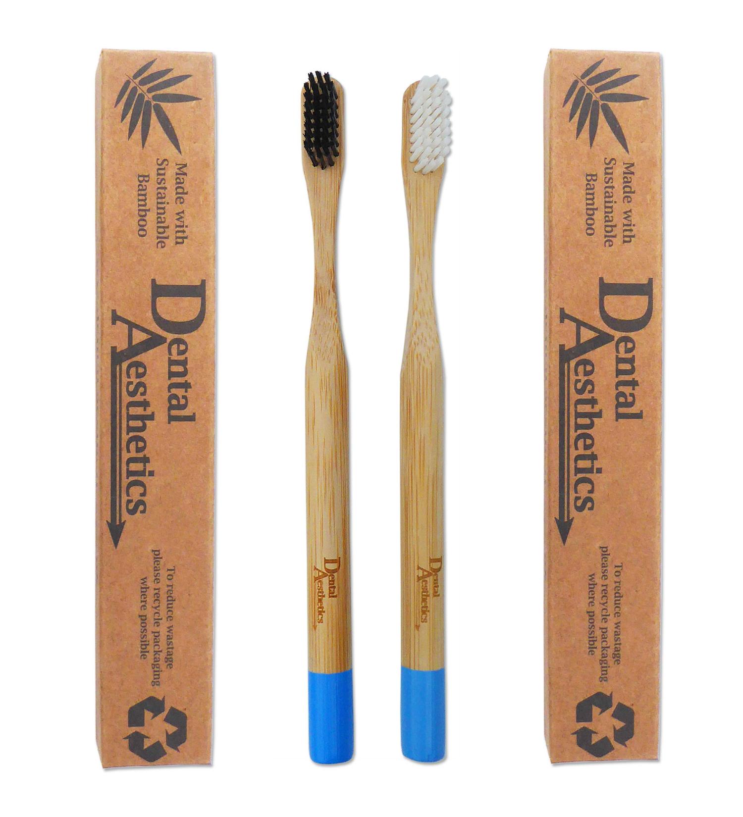 Bamboo Toothbrushes 2 Pack - Hard Firm Bristles for Stain Removal | Eco-Friendly & Sustainable - Buy Online on GoSupps.com