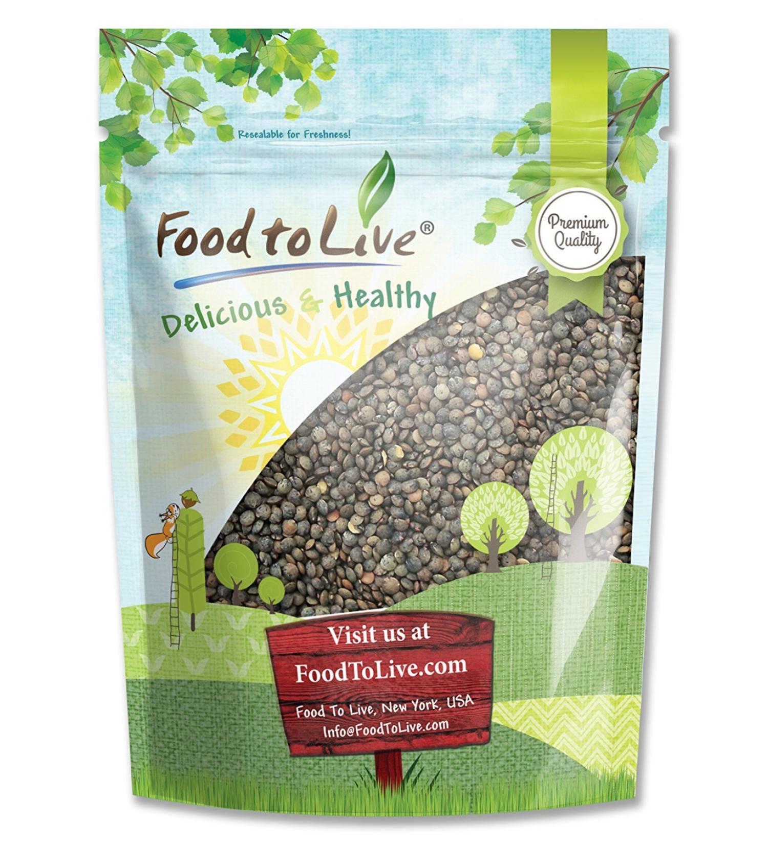 French Green Lentils 3 Pounds - Non-GMO Verified | Raw & Sproutable | Vegan & Kosher | Plant-Based Protein | Ideal for Soups, Chili, Curries | Conventional 3 lb Pack - Buy Online on GoSupps.com