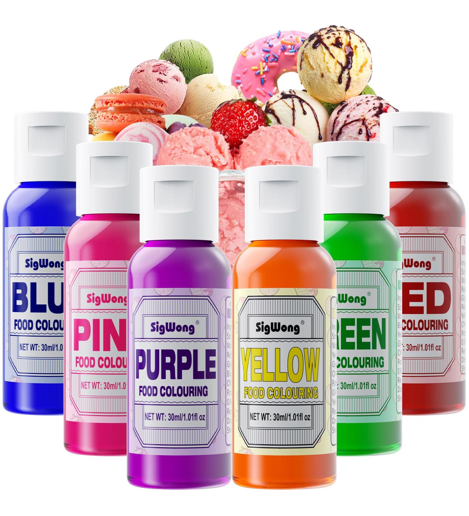 Food Colouring Set - 6 Vibrant 30ml Food Grade Liquid Food Colouring Edible Icing Colours for Dessert Decoration Cake Decorating Baking Easter Eggs Holiday Biscuits - Vegan 30 ml (Pack of 6) 180.0 - Buy Online on GoSupps.com