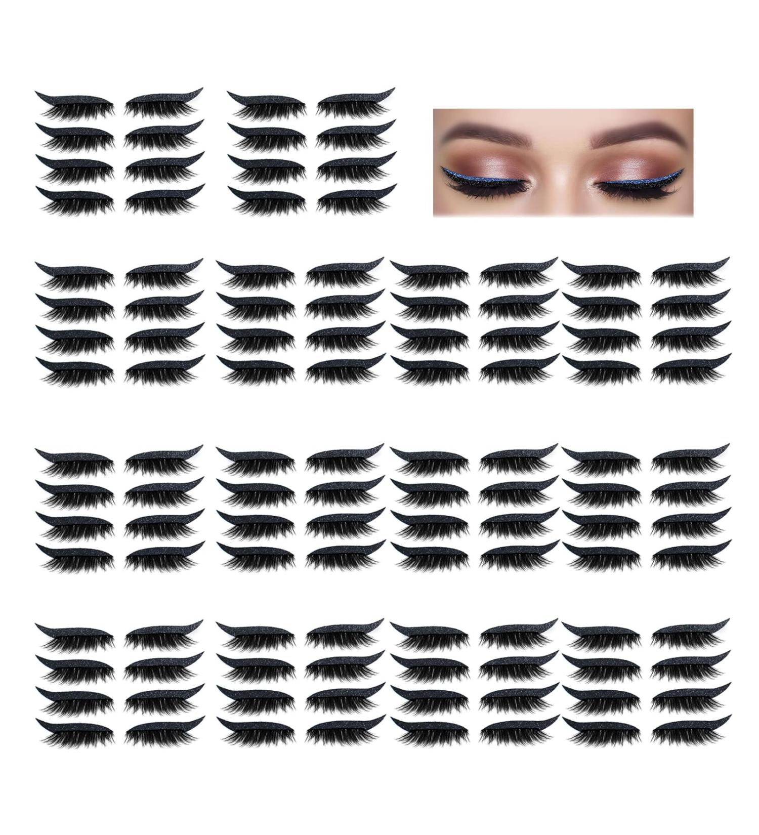 Reusable 2-in-1 Eyeliner and Eyelash Stickers - Glitter Makeup, 56 Pairs - Buy Online on GoSupps.com