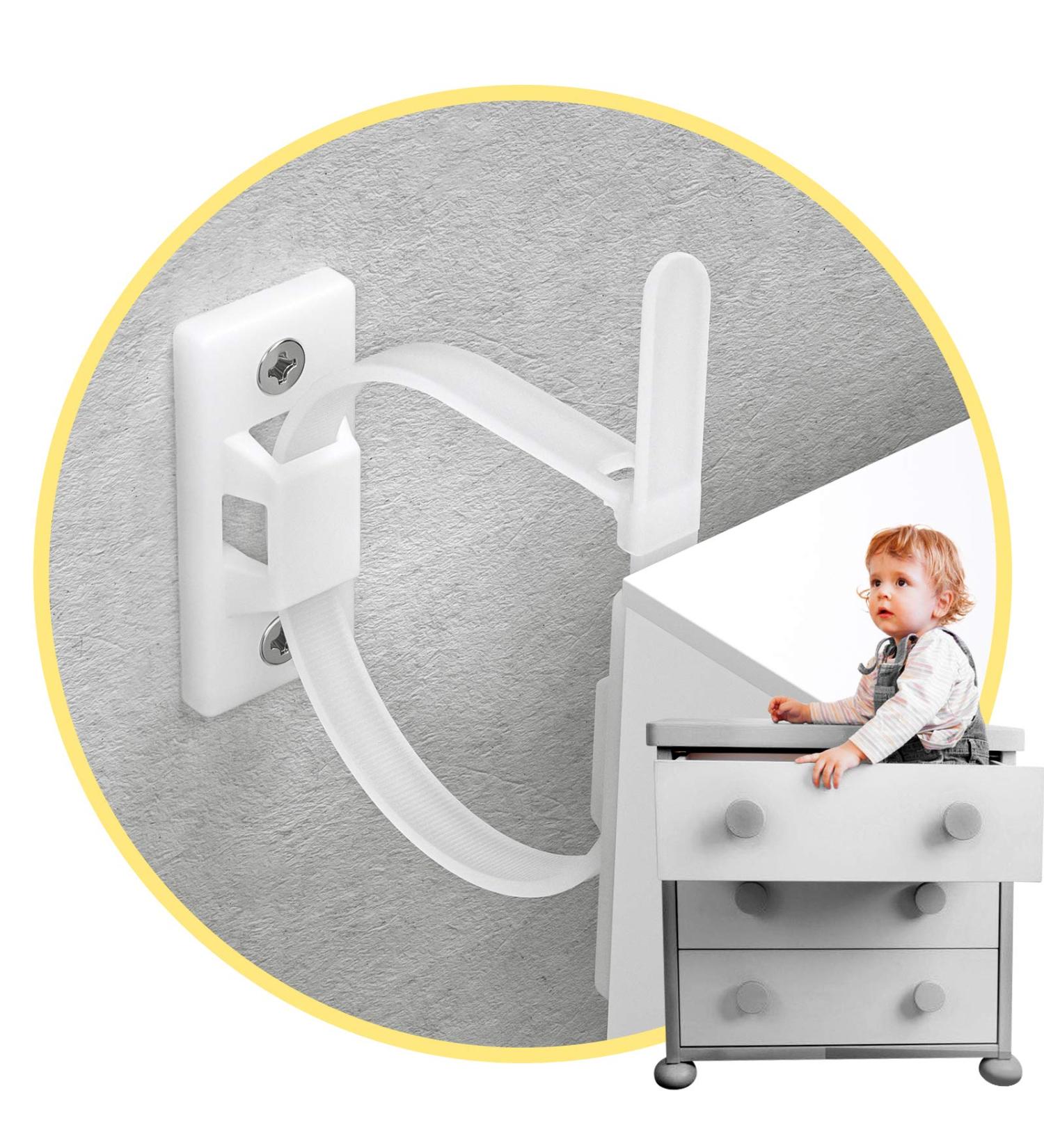 Furniture Straps (10 Pack) Baby Proofing Anti Tip Furniture Anchors Kit  Cabinet Wall Anchors Protect Toddler and Pet from Falling Furniture  Adjustable Child Safety Straps Earthquake Resistant - Buy Online on GoSupps.com