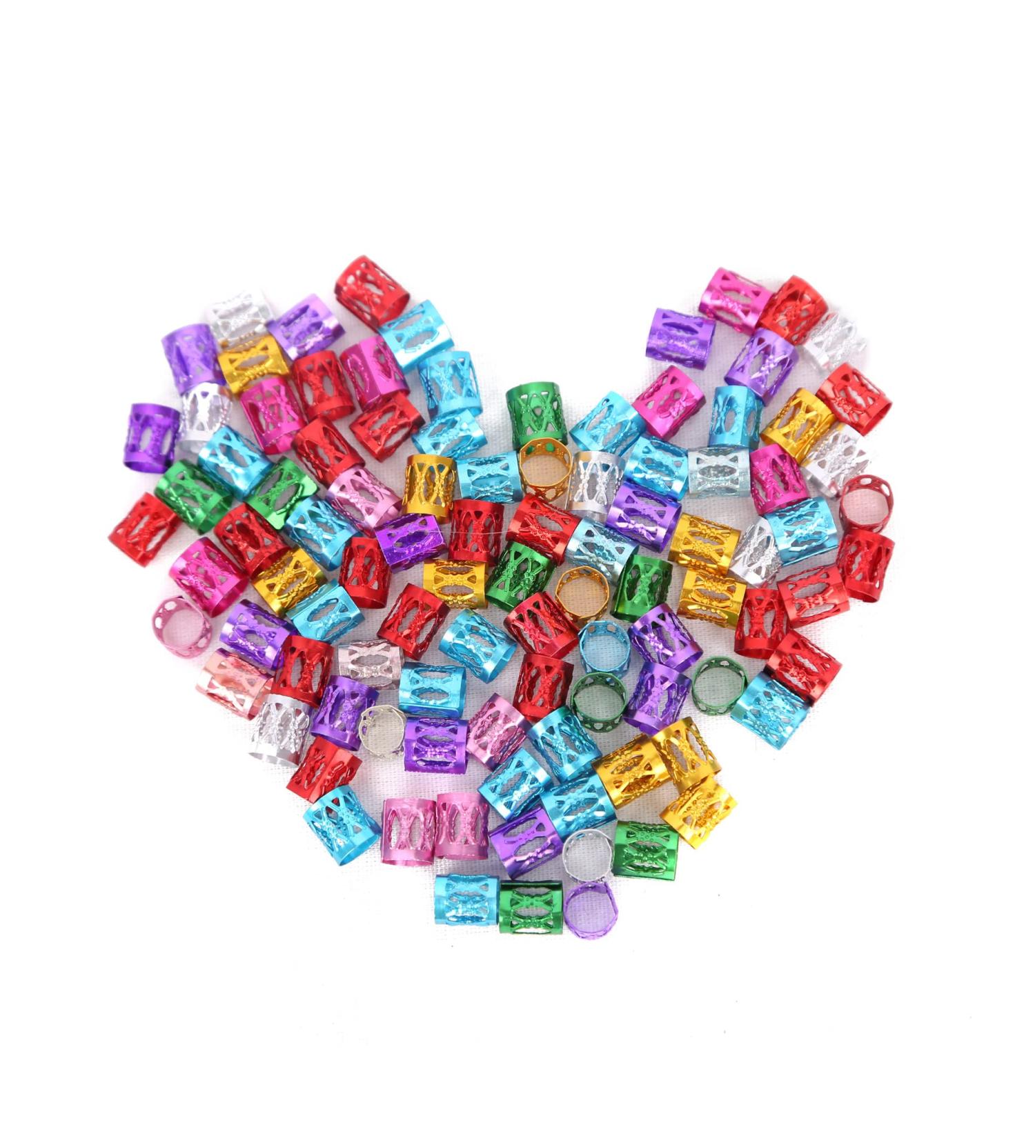 Seven colours 210 pieces hair extension rings hair braid rings hair extension rings for party fashion show photo wedding - Buy Online on GoSupps.com