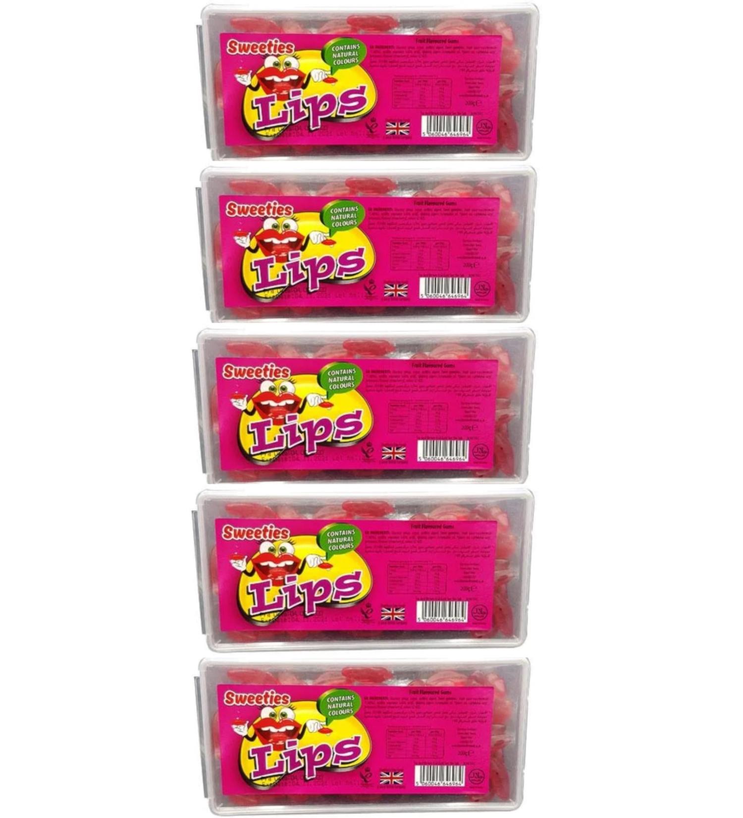 Sweeties Kids Favourite Candy Set Juicy Lips 200g x 5 Tubs - Short date Great Value Offer Ideal Sweet Treat for Fun Times from Kingdom Supplies - Buy Online on GoSupps.com