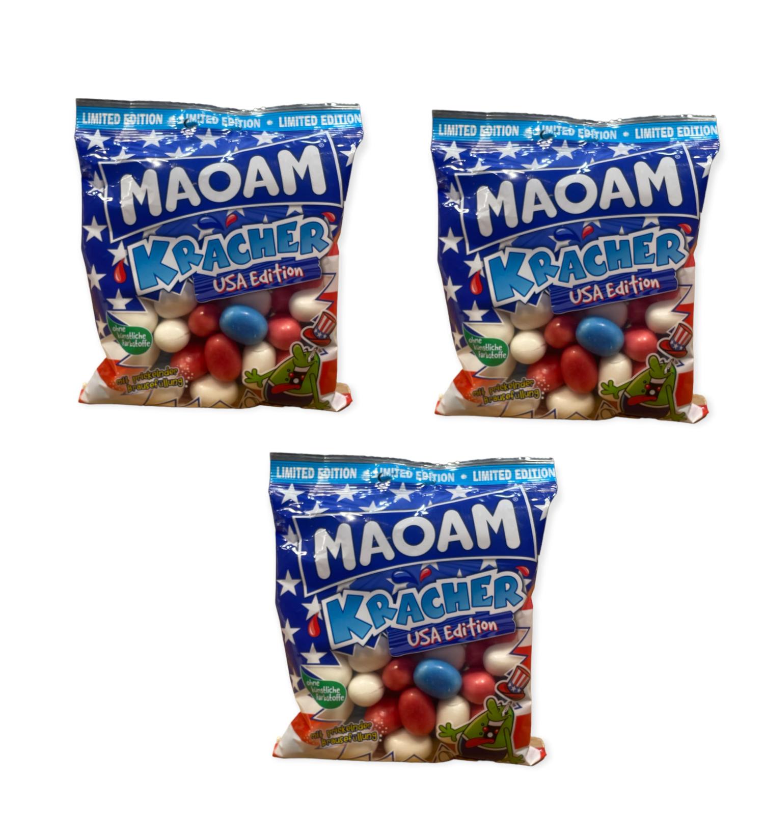Haribo Maoam Kracher USA Edition set of 3 dragees chewy candy in bag 600 g