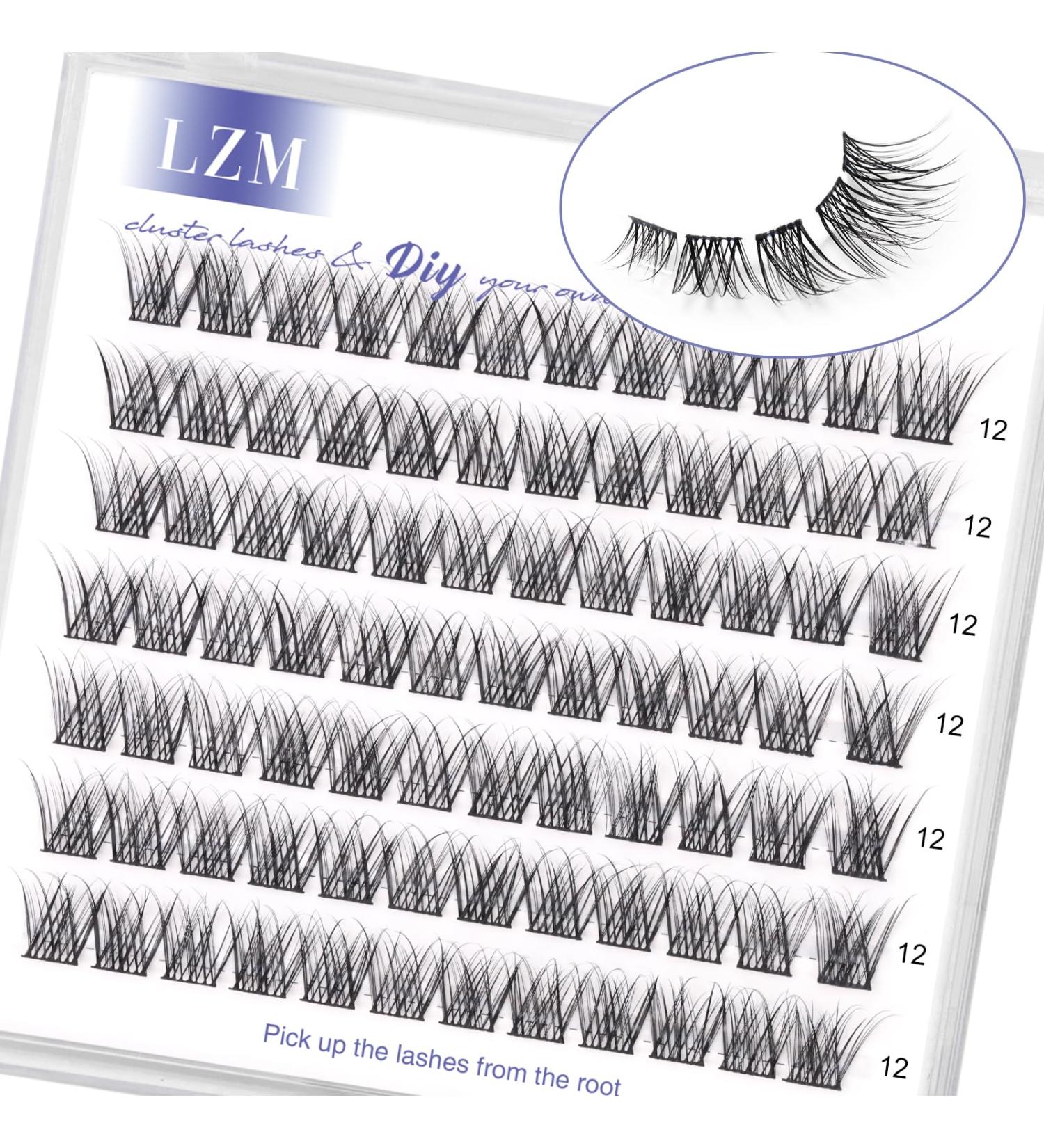LZM 12mm C Curl Single Fake Lashes | Natural Look Soft DIY Cluster Eyelashes | Individually Crafted Artificial Eyelashes - Buy Online on GoSupps.com