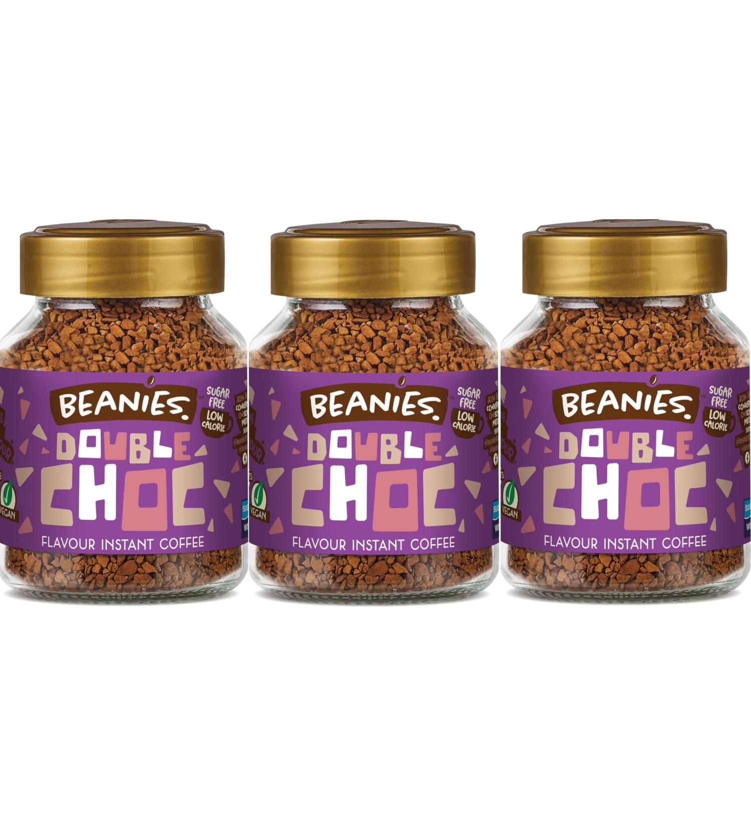 Beanies Double Chocolate Flavoured Instant Coffee 50g Value 3 Pack