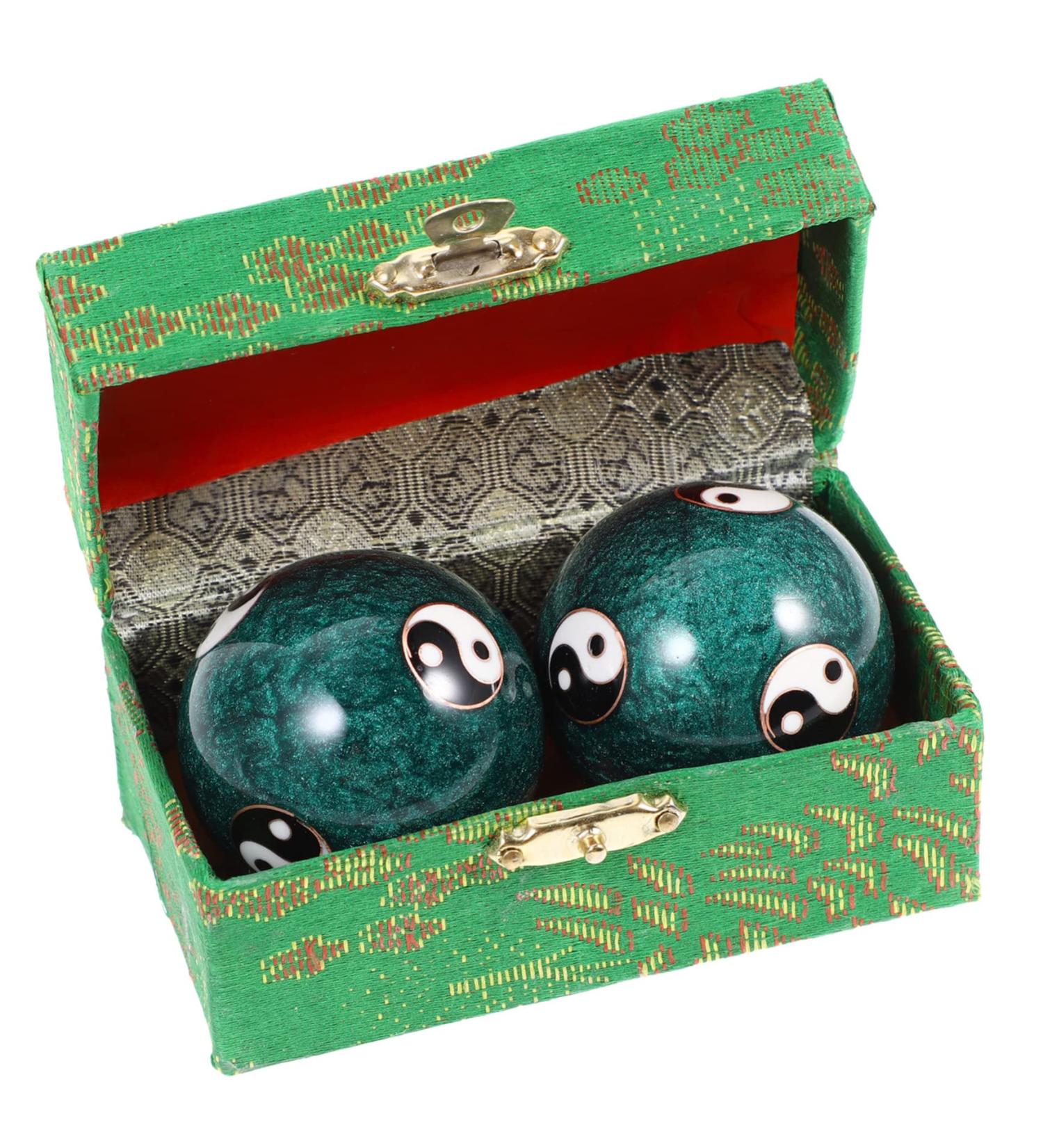 Fomiyes 2-Stone Health Massage Handballs - Baoding Balls for Hand Exercises & Stress Relief | Metal Massage Balls for Enhanced Relaxation - Buy Online on GoSupps.com