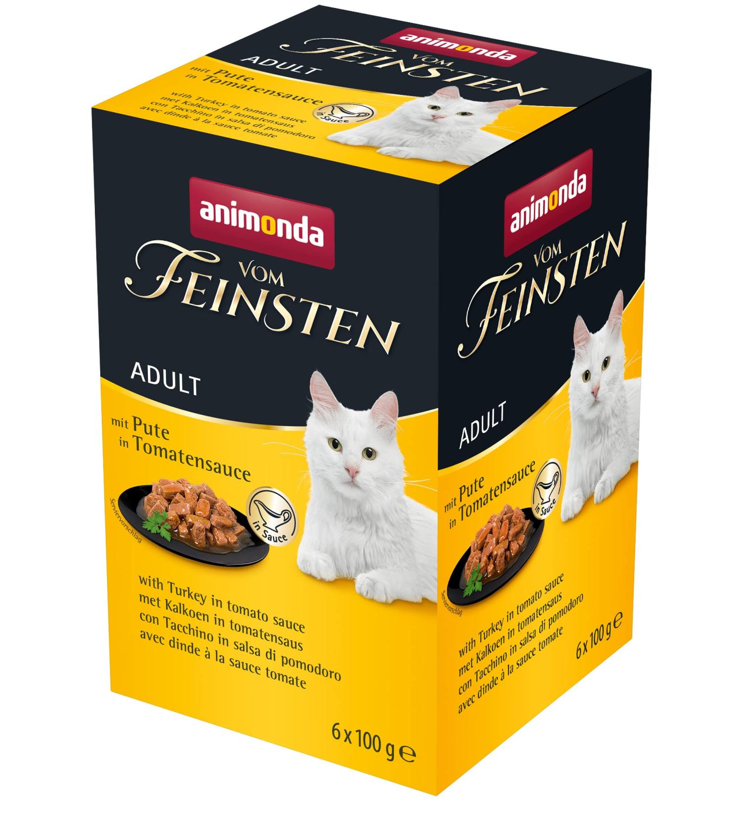 Animonda Vom Feinsten Adult cat food wet food for adult cats with turkey in tomato sauce 6 x 100 g