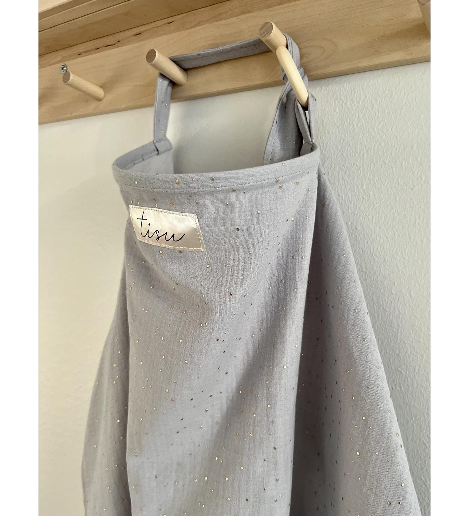 Nursing Cover for Baby Breastfeeding & Pumping | Multi-Use Car Seat Stroller Cover | Soft Organic Muslin Cotton Apron & Shawl | Pastel Colors - Light Grey - Buy Online on GoSupps.com