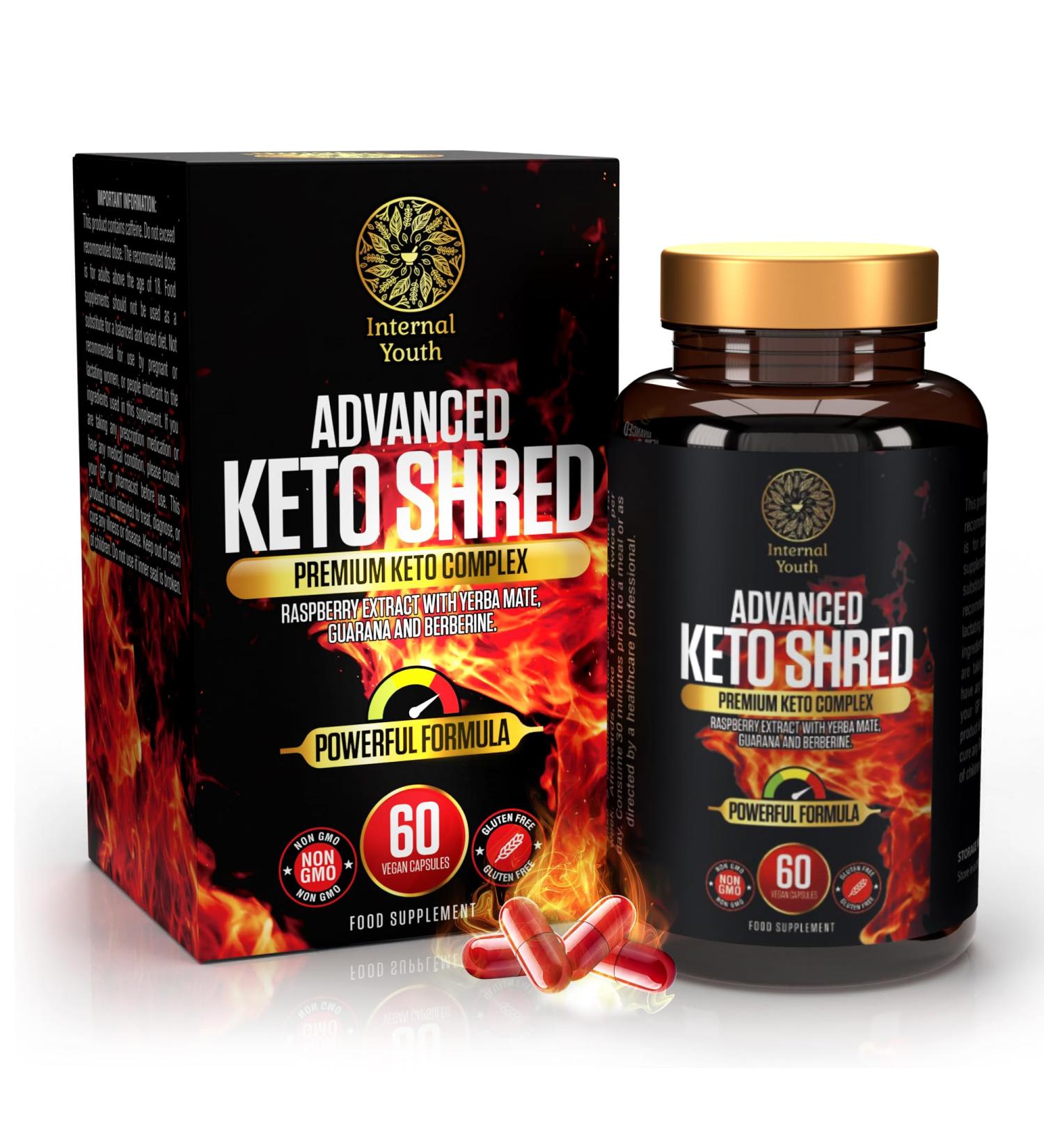 Advanced Keto Shred - 60 Thermogenic Fat Burner Pills for Fast Weight Loss - Men and Women - Fat Burning Keto Tablets - Buy Online on GoSupps.com