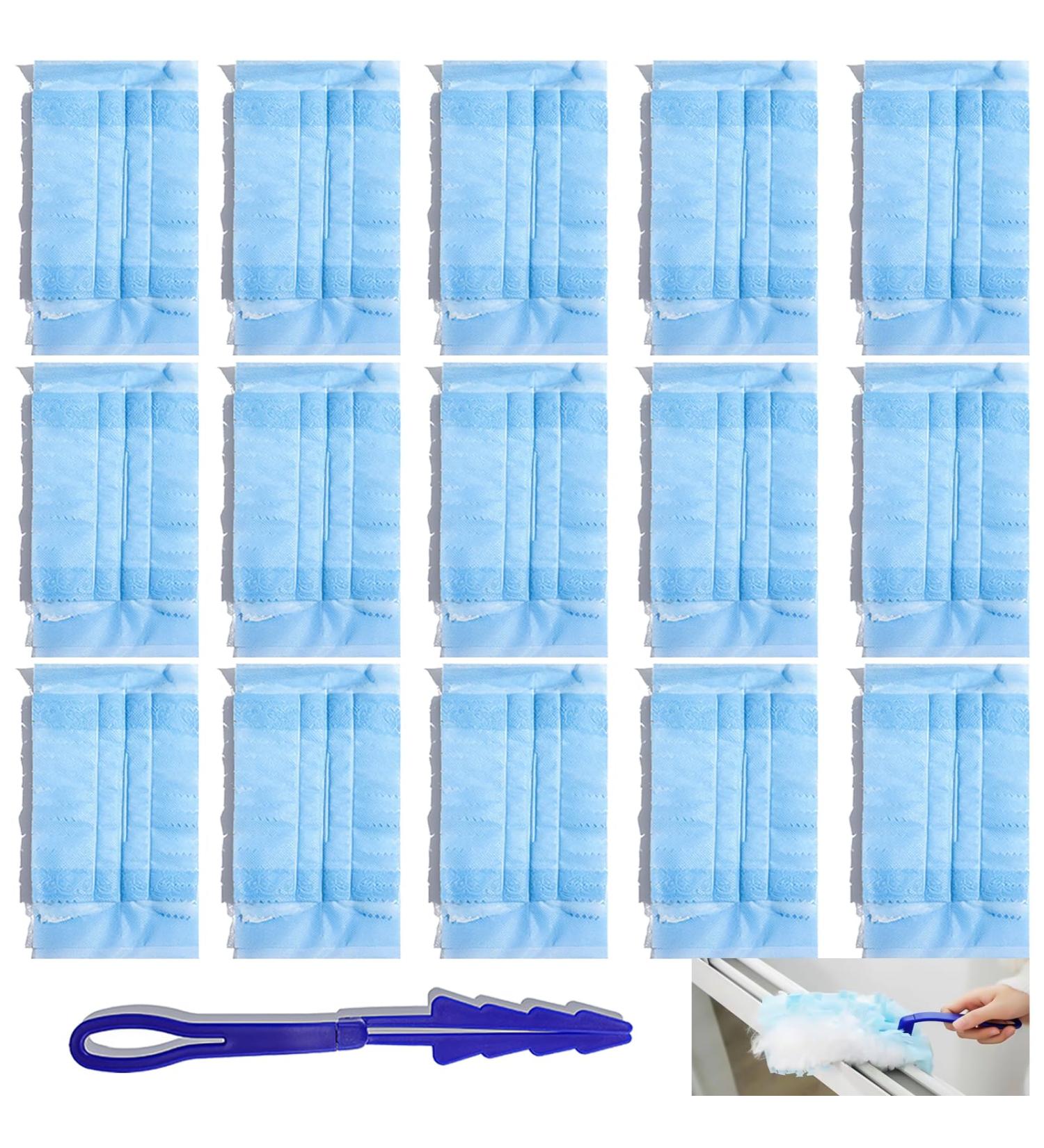 EKSMA Disposable Duster Kit - Short Handle Cleaning Brush with 30 Count Duster Refills Efficient Blue and White Dust Lock Technology - Buy Online on GoSupps.com