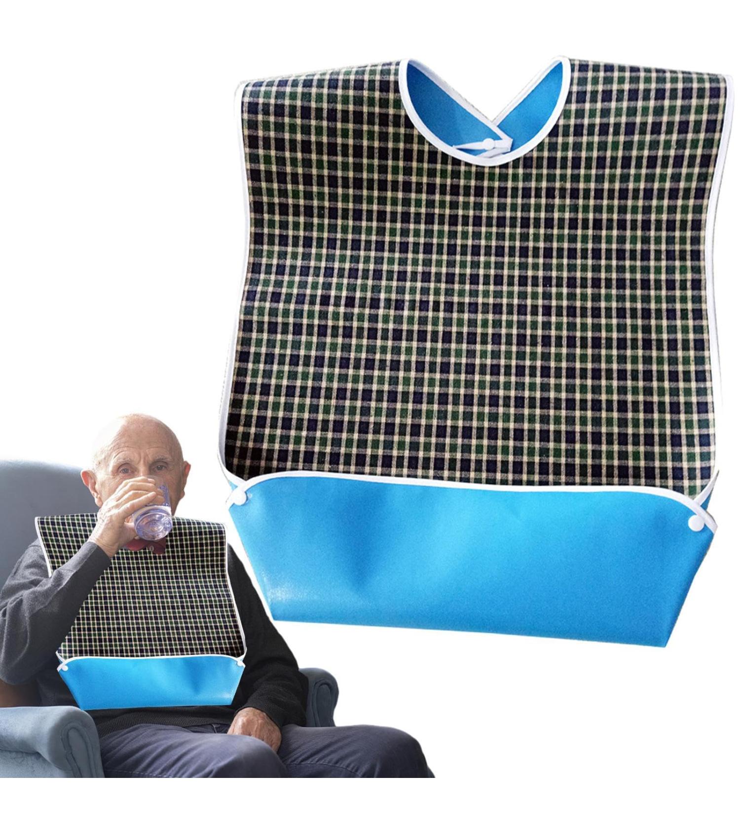 Adult Bibs for Eating | Feeding Bib Reusable with Crumb Catcher Stylish Adult Clothing Protectors for Women and Elderly Adults Senior Citizens Nursing Home Friendly Kumprohu Green - Buy Online on GoSupps.com