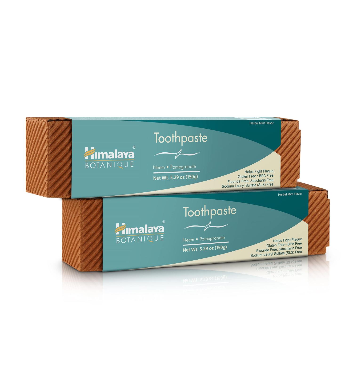 Himalaya Botanique Neem Pomegranate Toothpaste - Fluoride Free, 5.29 oz (150 g) - Buy Online on GoSupps.com