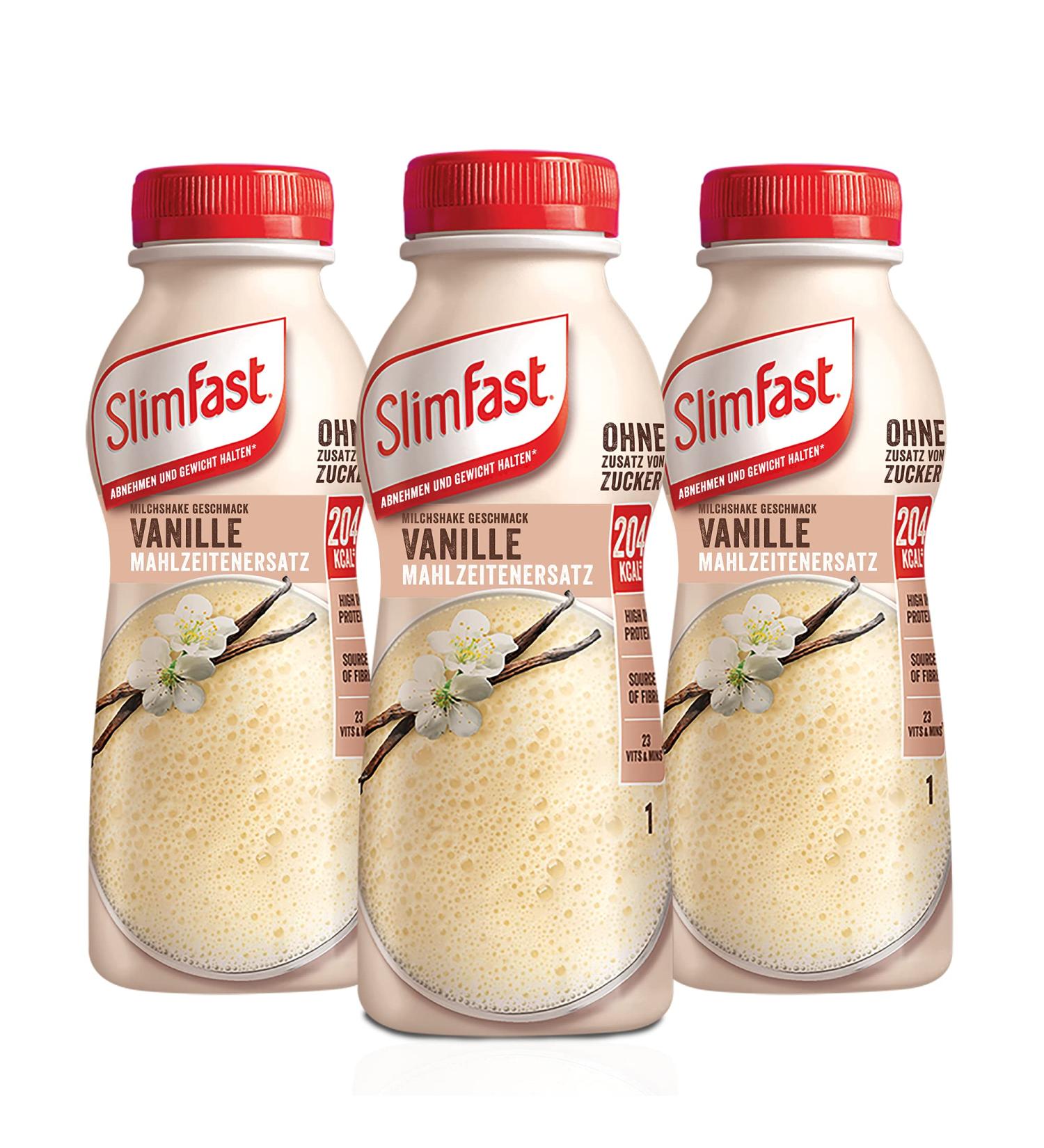 Slimfast Finished Drink Vanilla 3 Pack | High Protein & Low Calorie | Ready to Drink Weight Control Diet | 3 x 325 ml - Buy Online on GoSupps.com