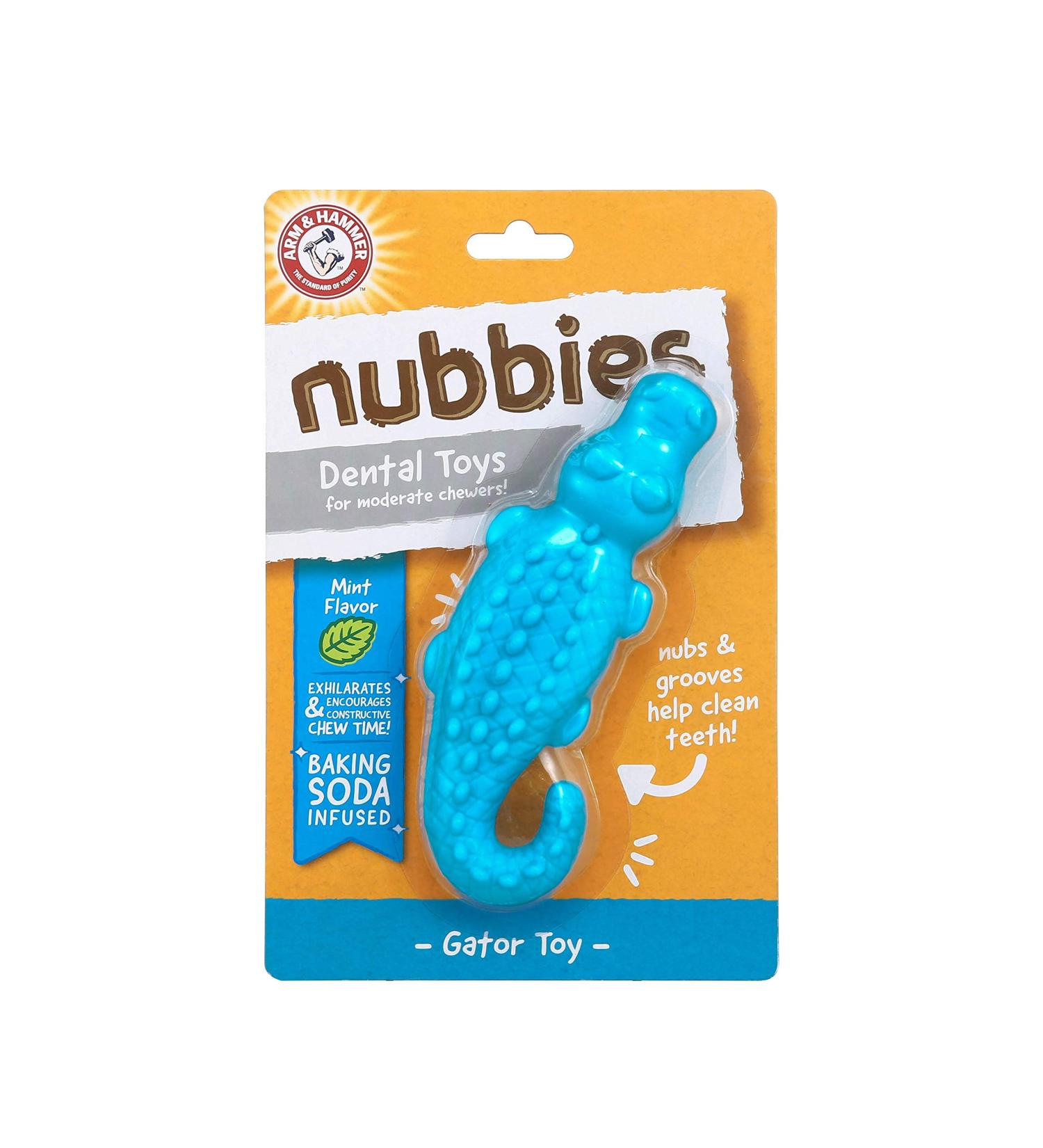 Arm & Hammer Nubbies Dental Chew Toy for Dogs - Plaque & Tartar Control Gator Toy - Buy Online on GoSupps.com