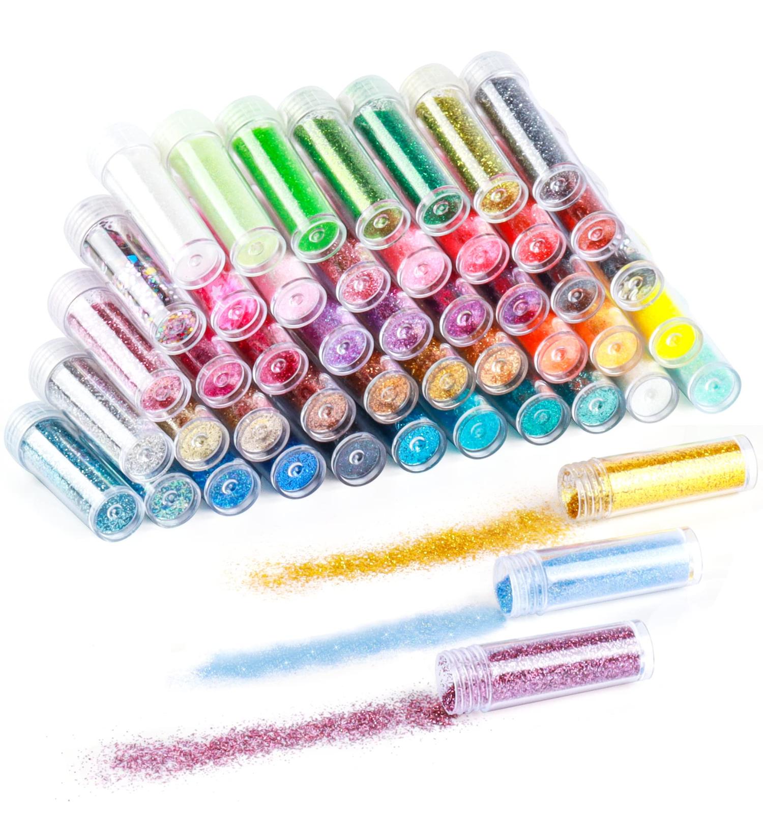 48 Jars Face & Eye Glitter Set - Assorted Colors Nail, Body, Hair Art Fine Loose Chunky Glitter - Buy Online on GoSupps.com