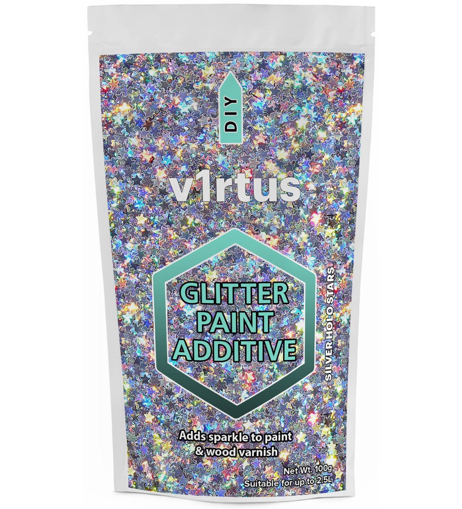 v1rtus | Glitter PAINT ADDITIVE - 100g / SILVER STARS HOLOGRAPHIC