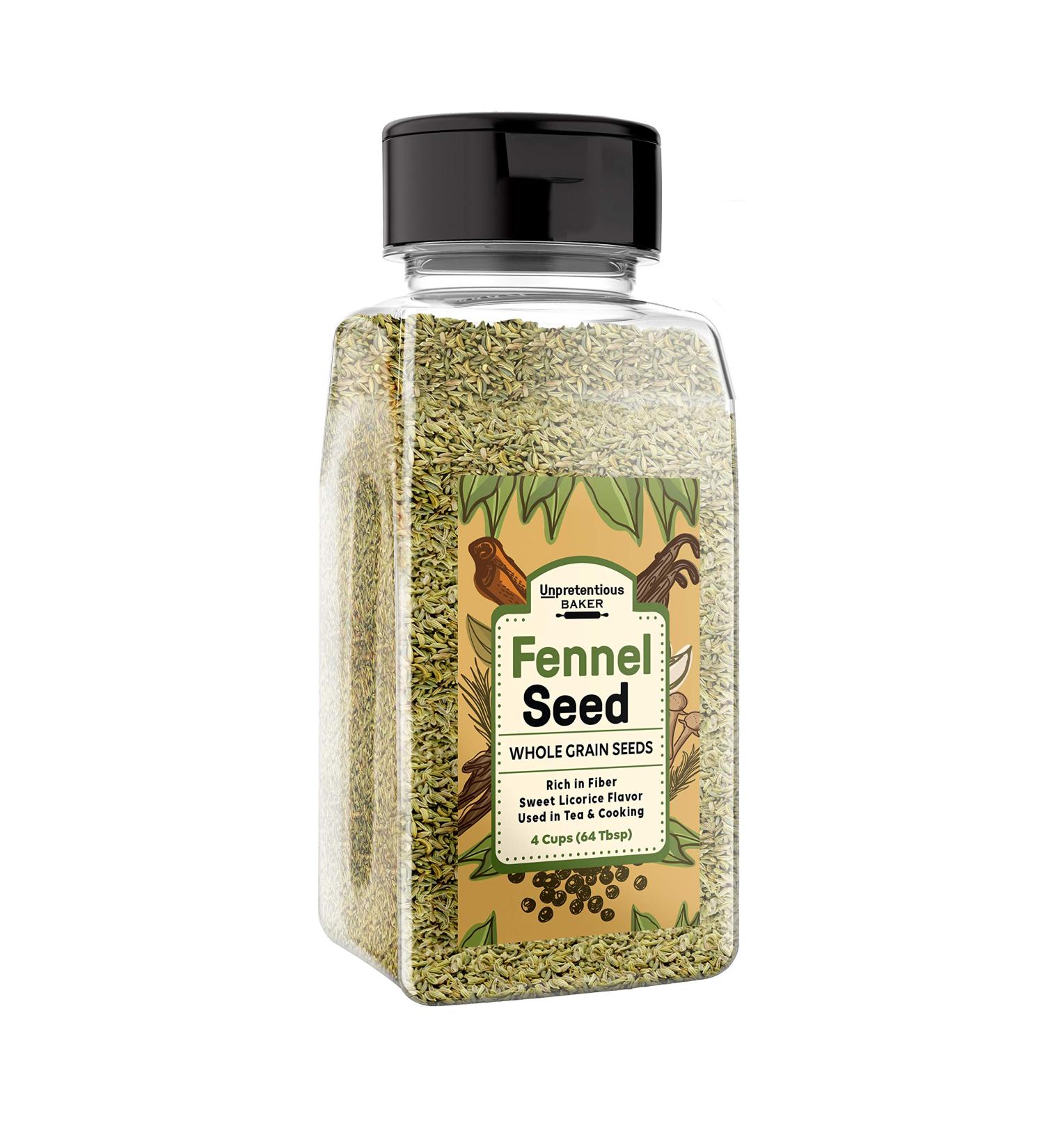 Fennel Seeds (4 Cups) - Sweet Licorice Flavor for Cooking & Tea by Unpretentious Baker - Buy Online on GoSupps.com