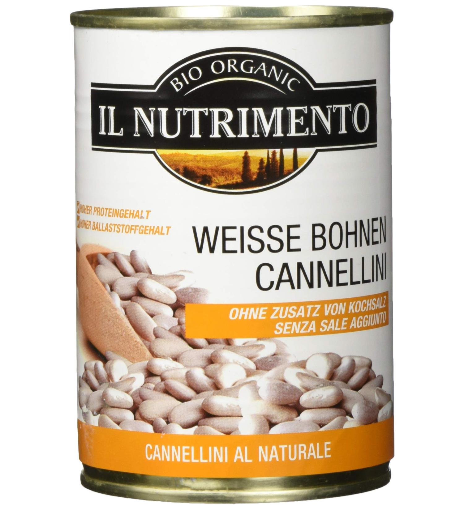 IL NUTRIMENTO White Beans (Cannellini) - Natural & Salt-Free 12 Pack (400g) - Ideal for Healthy Cooking & International Shipping - Buy Online on GoSupps.com