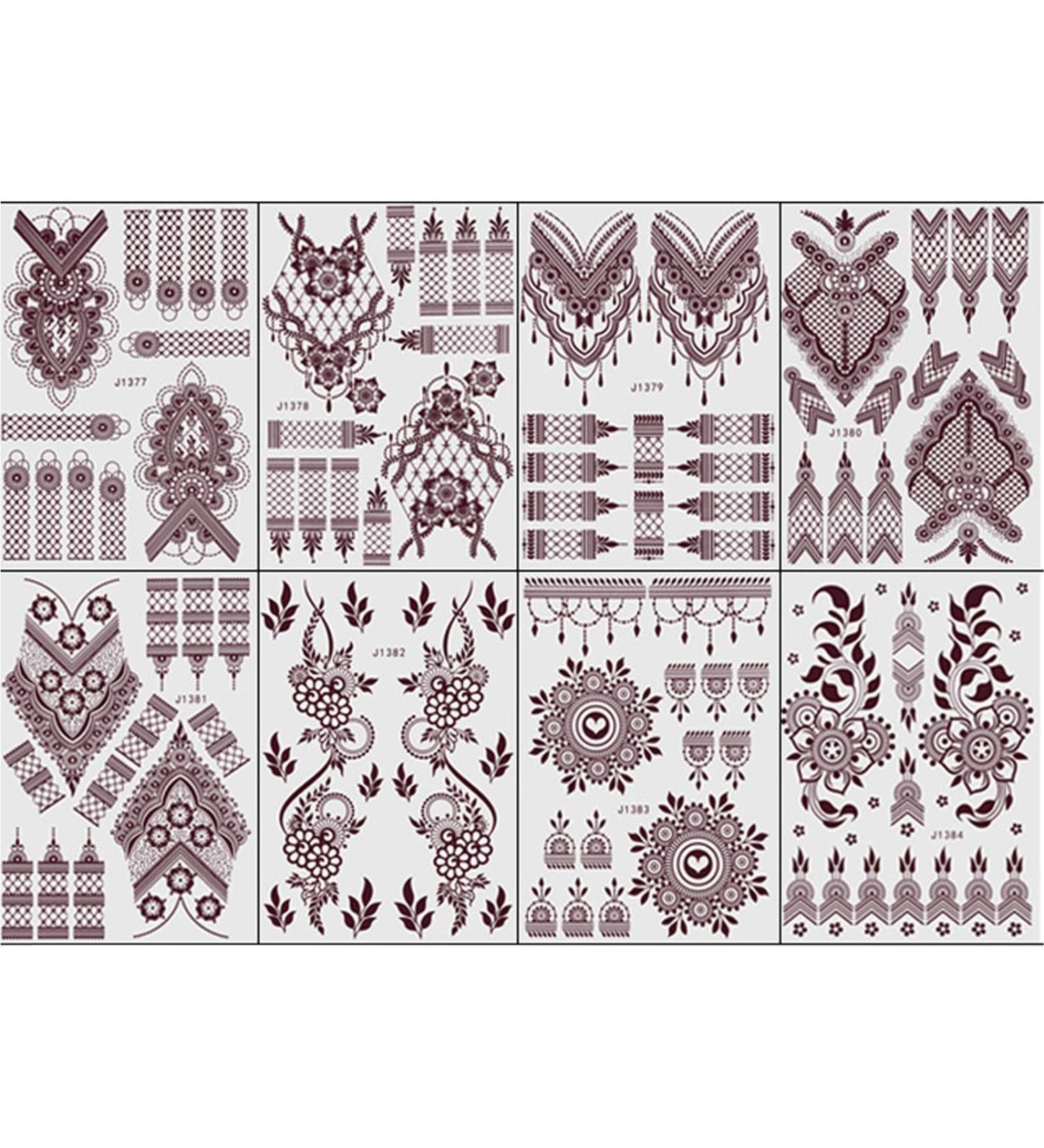 Siopob Brown Body Sticker Kit - Exquisite Lace Waterproof Fake Body Stickers Adhesive Body Stencils Markers For Shopping Reunions Club Nights Halloween - Buy Online on GoSupps.com