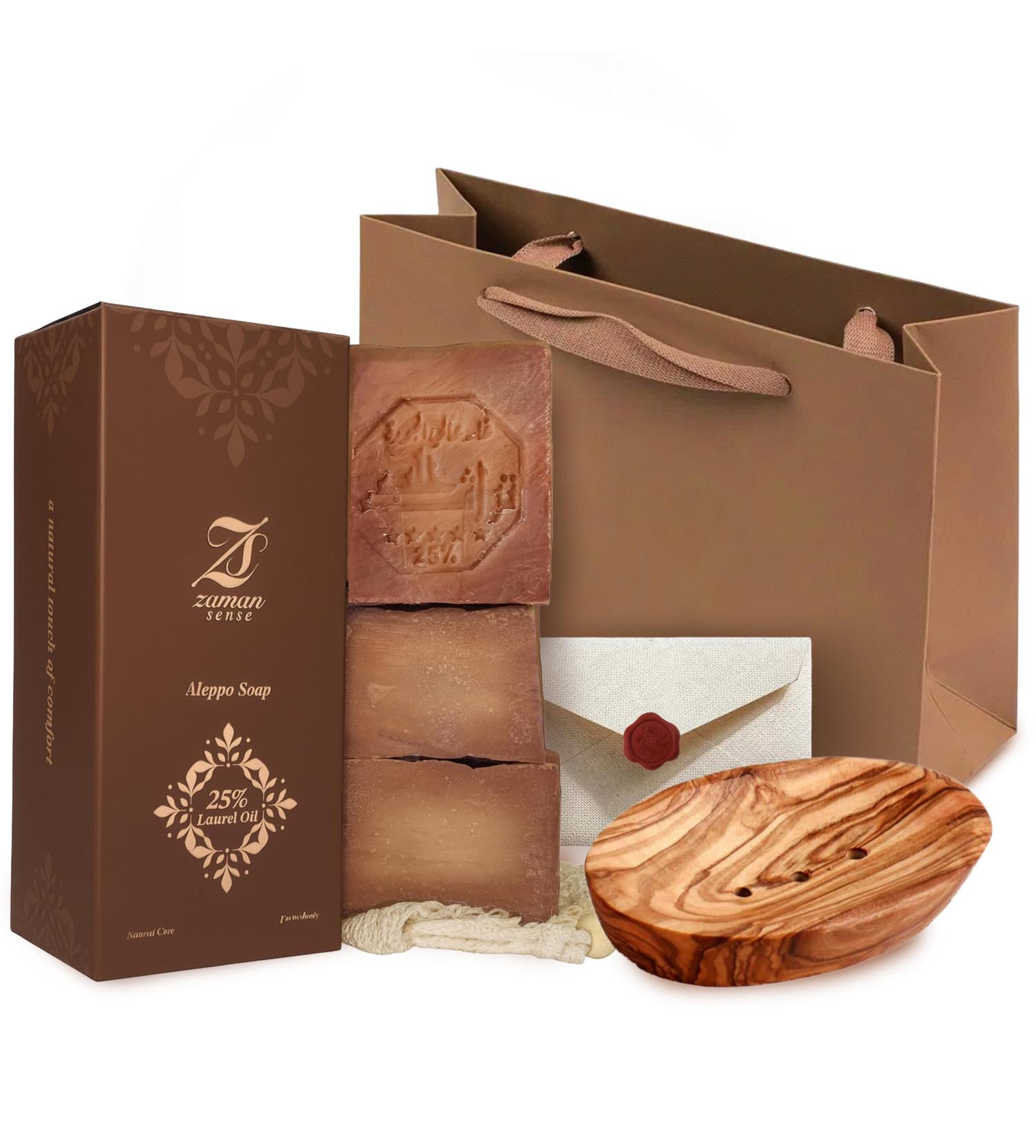  Zaman Sense Aleppo Original Soap Gift Set 25% Laurel Oil 200g each + Soap Sachet Premium Quality Handmade and Vegan Natural Olive Oil Soap For the - Buy Online on GoSupps.com
