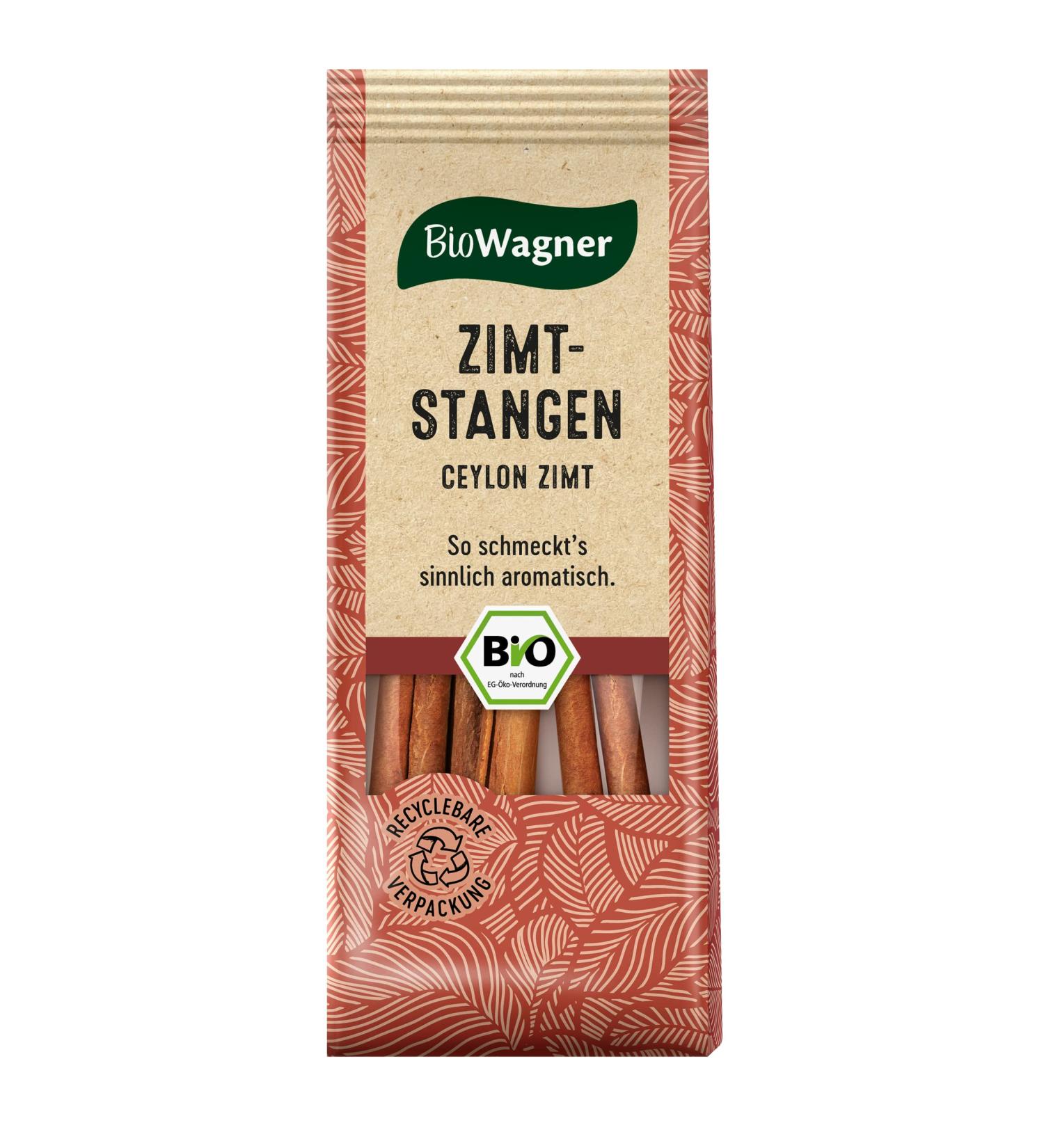 Biowagner - organic cinnamon sticks |Aromatic taste for warm drinks inserted fruit or chutneys |Natural organic ingredients |Recyclebare packaging |6 sticks