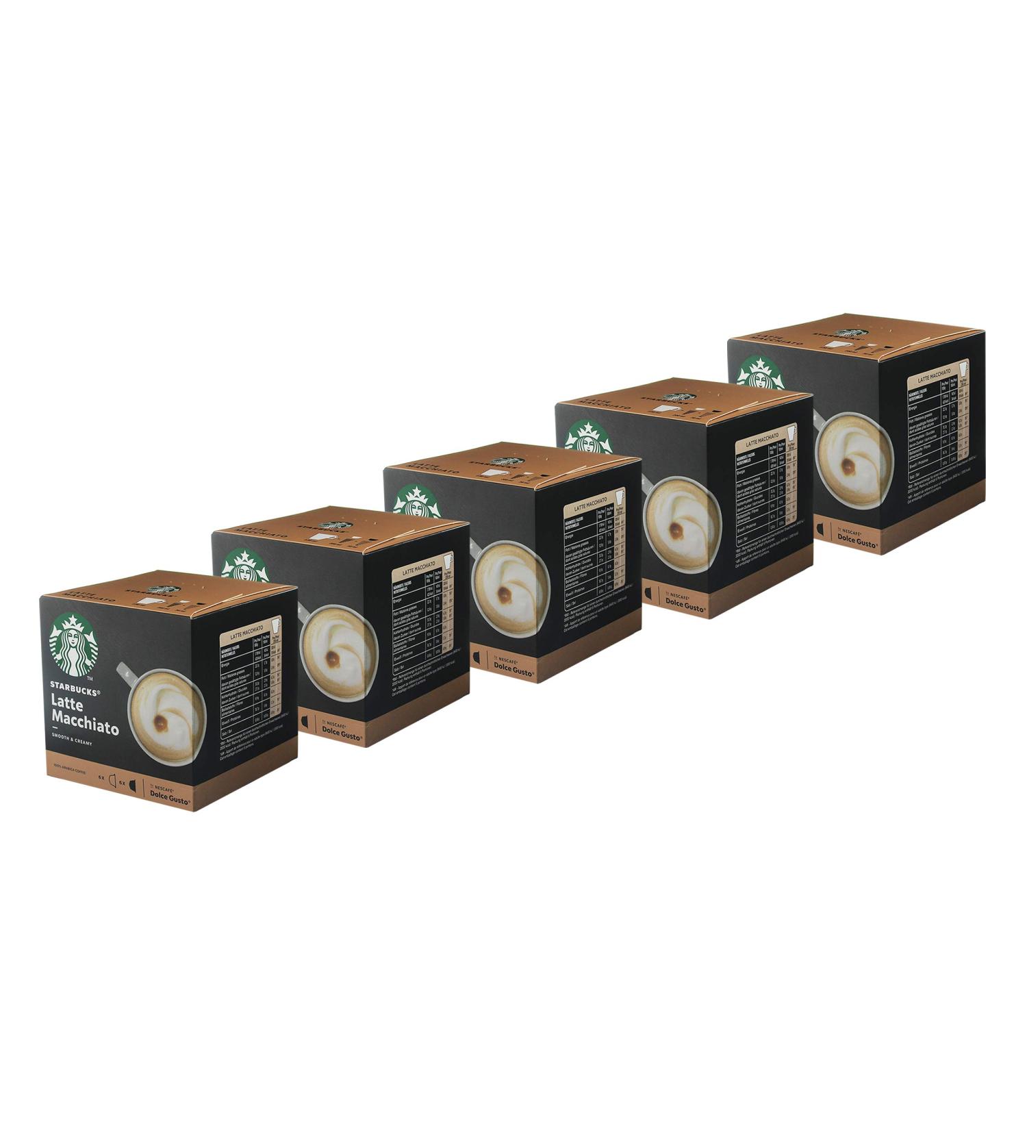 Starbucks Nescaf Dolce Gusto Latte Macchiato Pack of 5 boxes of 12 coffee capsules - Buy Online on GoSupps.com